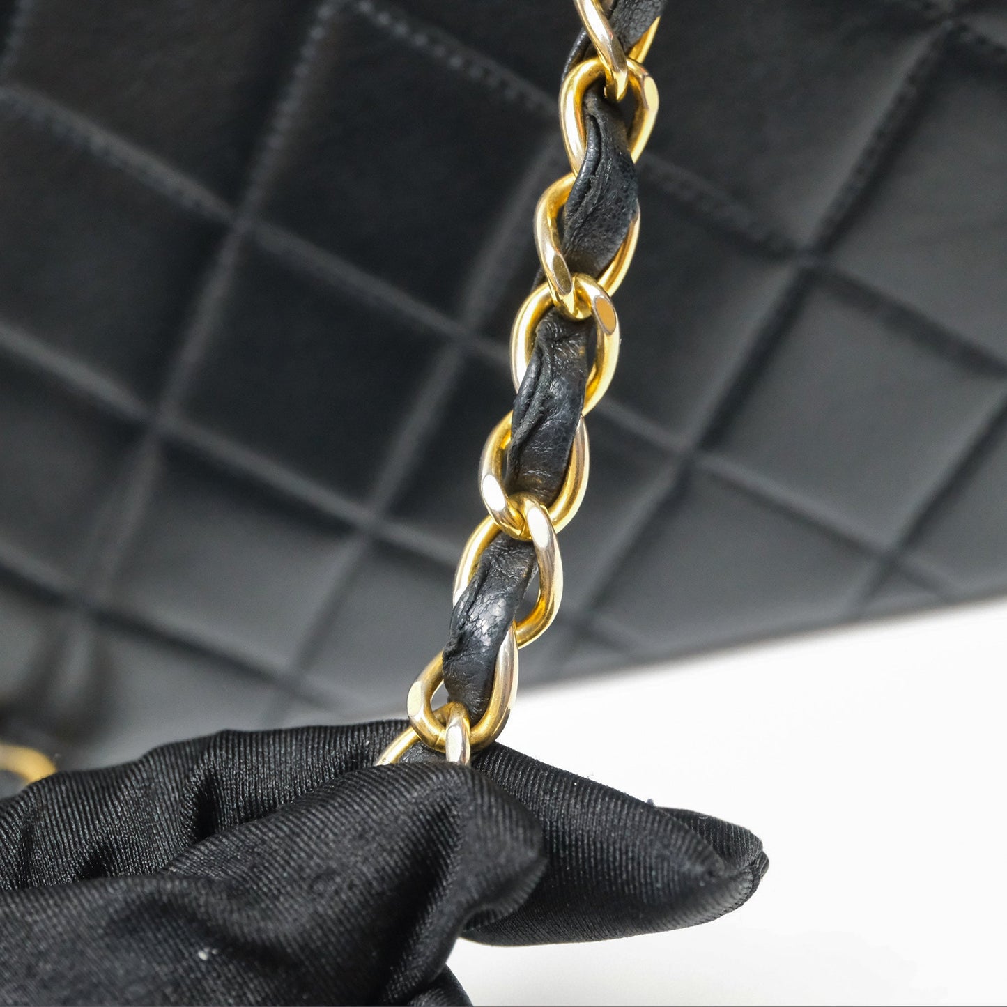 Chanel Vintage Medium Classic Diana Flap Bag Black Lambskin 24K Gold Hardware