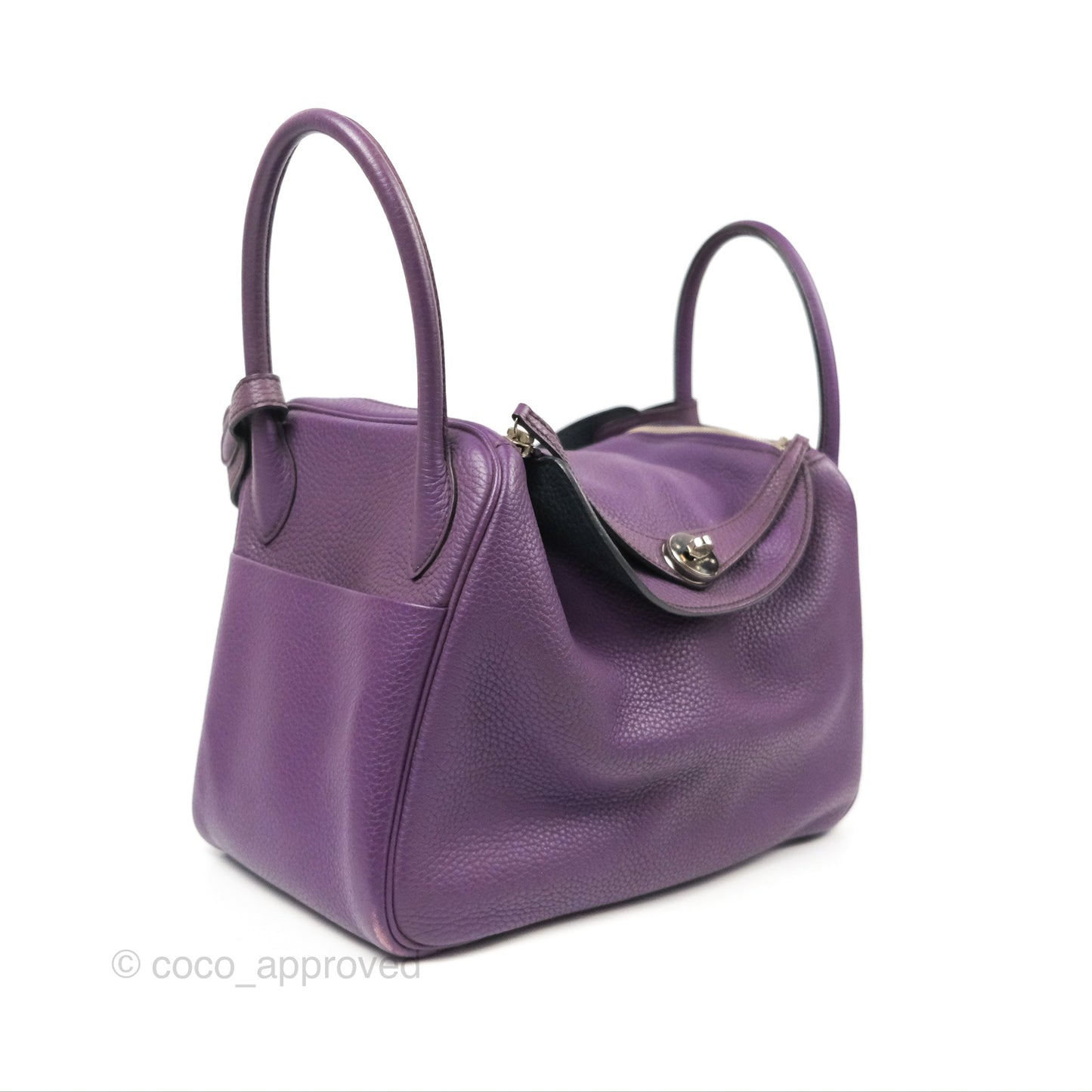 Hermès Lindy 30 Purple Clemence Palladium Hardware