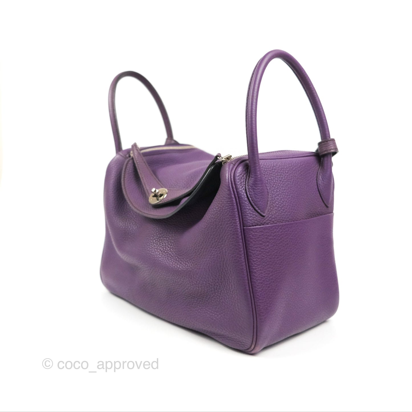 Hermès Lindy 30 Purple Clemence Palladium Hardware