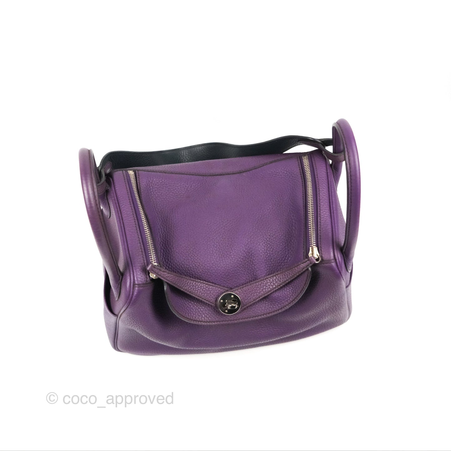 Hermès Lindy 30 Purple Clemence Palladium Hardware