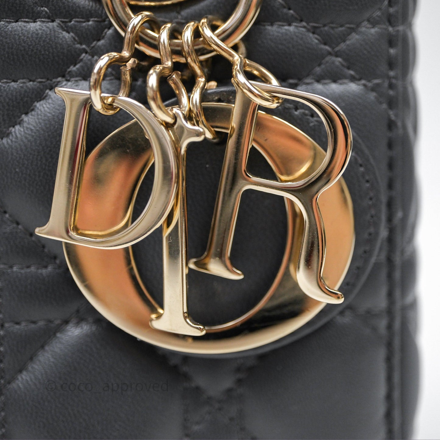 Christian Dior Small Lady Dior My ABCDior Bag Dark Grey Cannage Lambskin