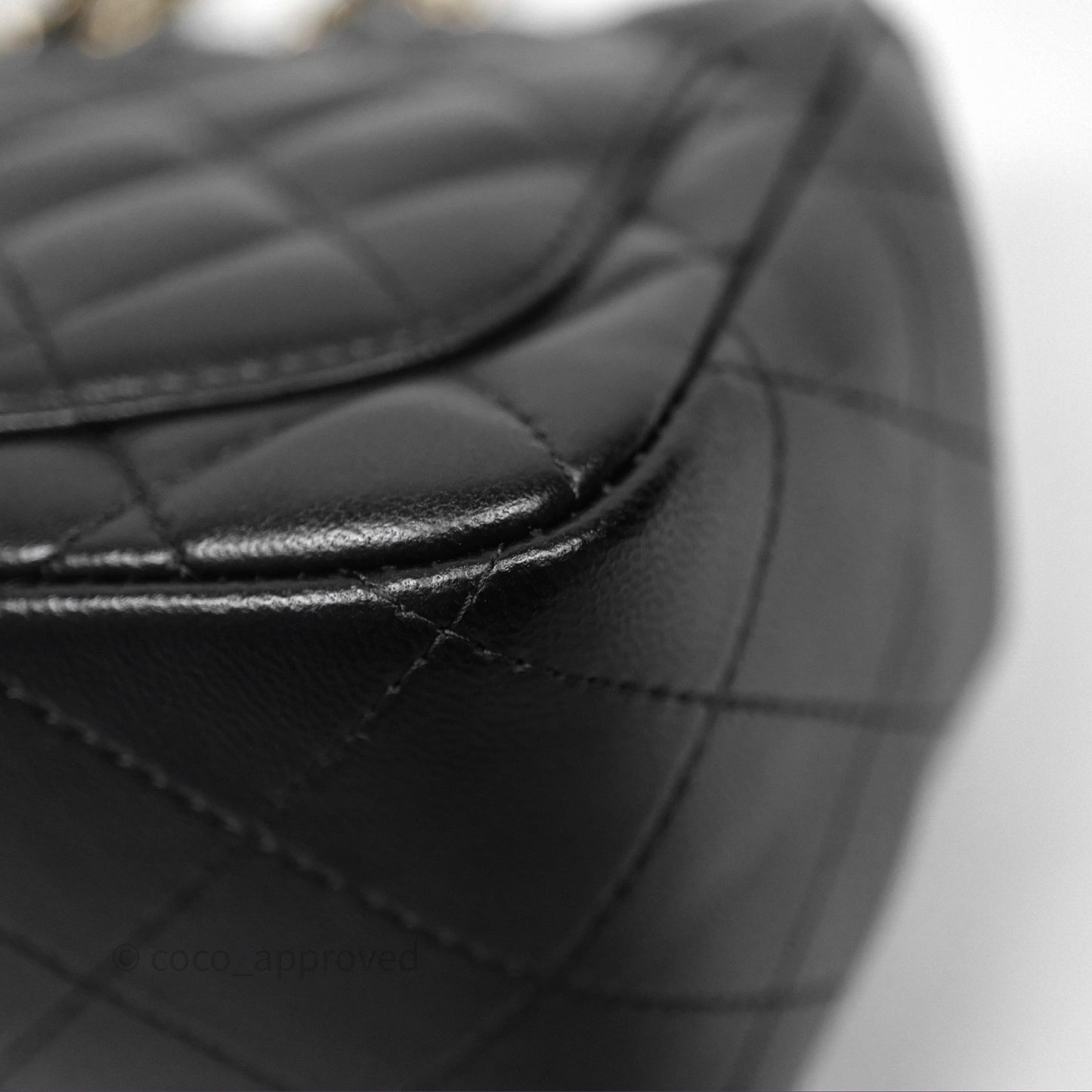 Chanel Mini Square Black Lambskin Gold Hardware