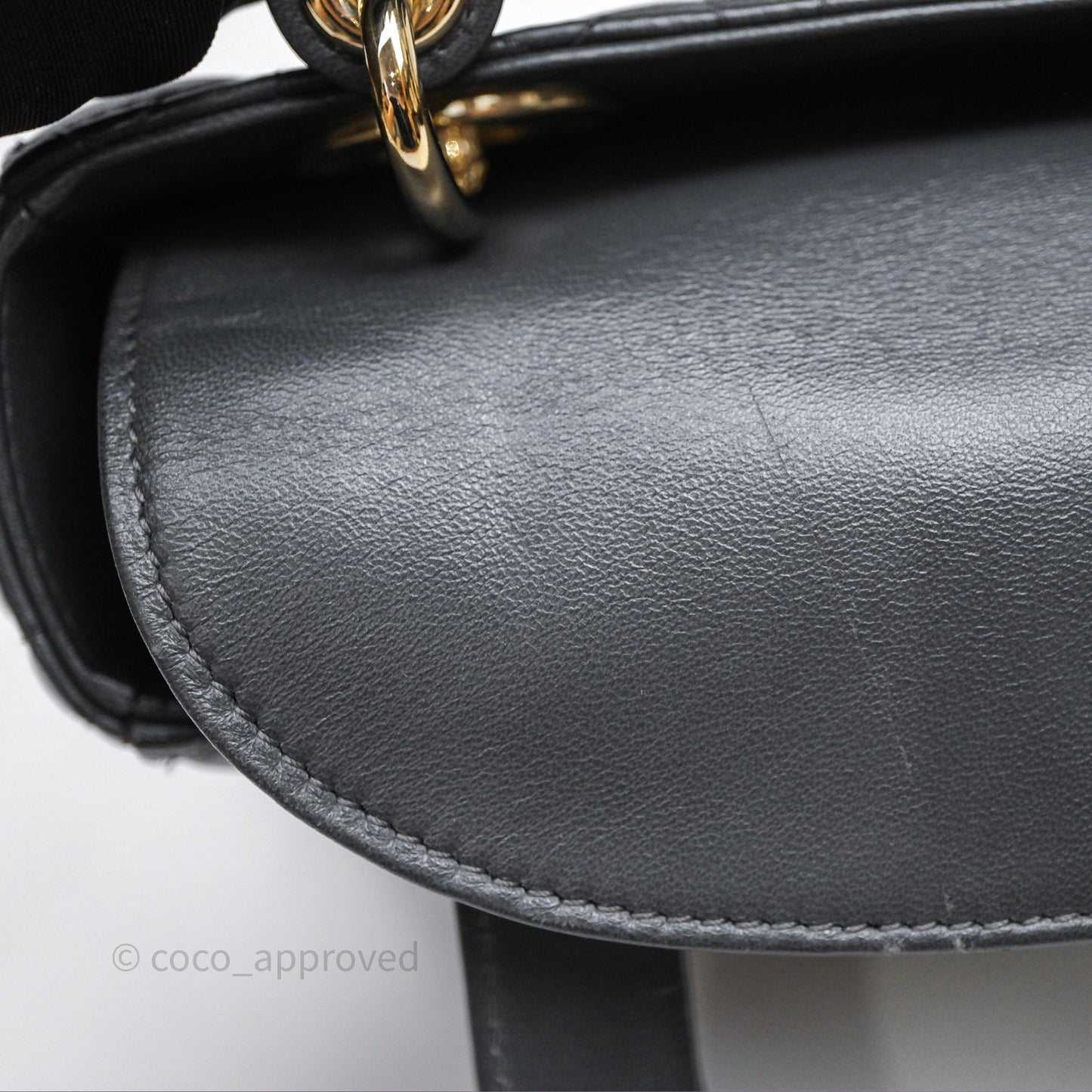 Christian Dior Small Lady Dior My ABCDior Bag Dark Grey Cannage Lambskin