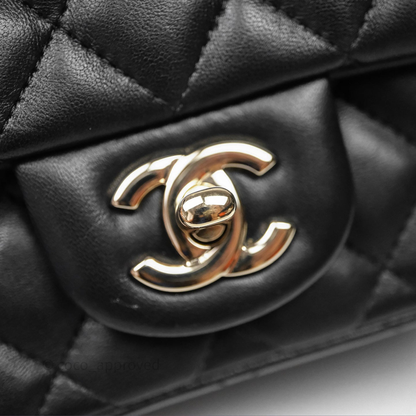 Chanel Mini Square Black Lambskin Gold Hardware