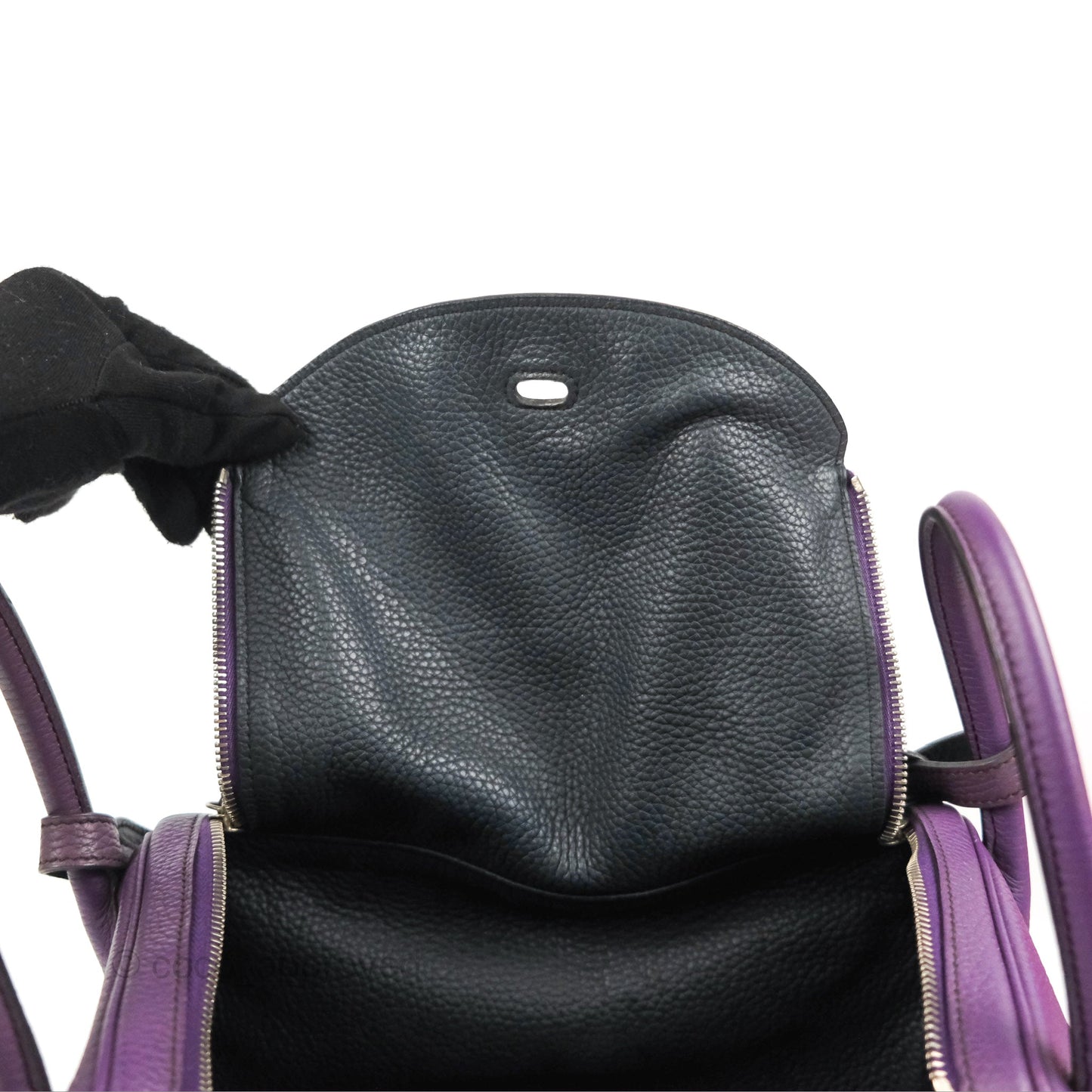 Hermès Lindy 30 Purple Clemence Palladium Hardware