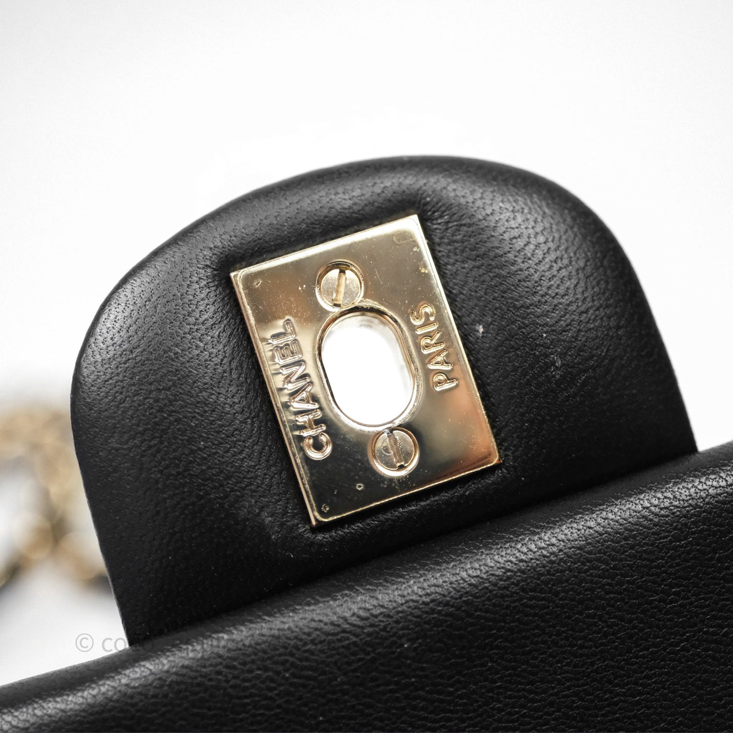 Chanel Mini Square Black Lambskin Gold Hardware