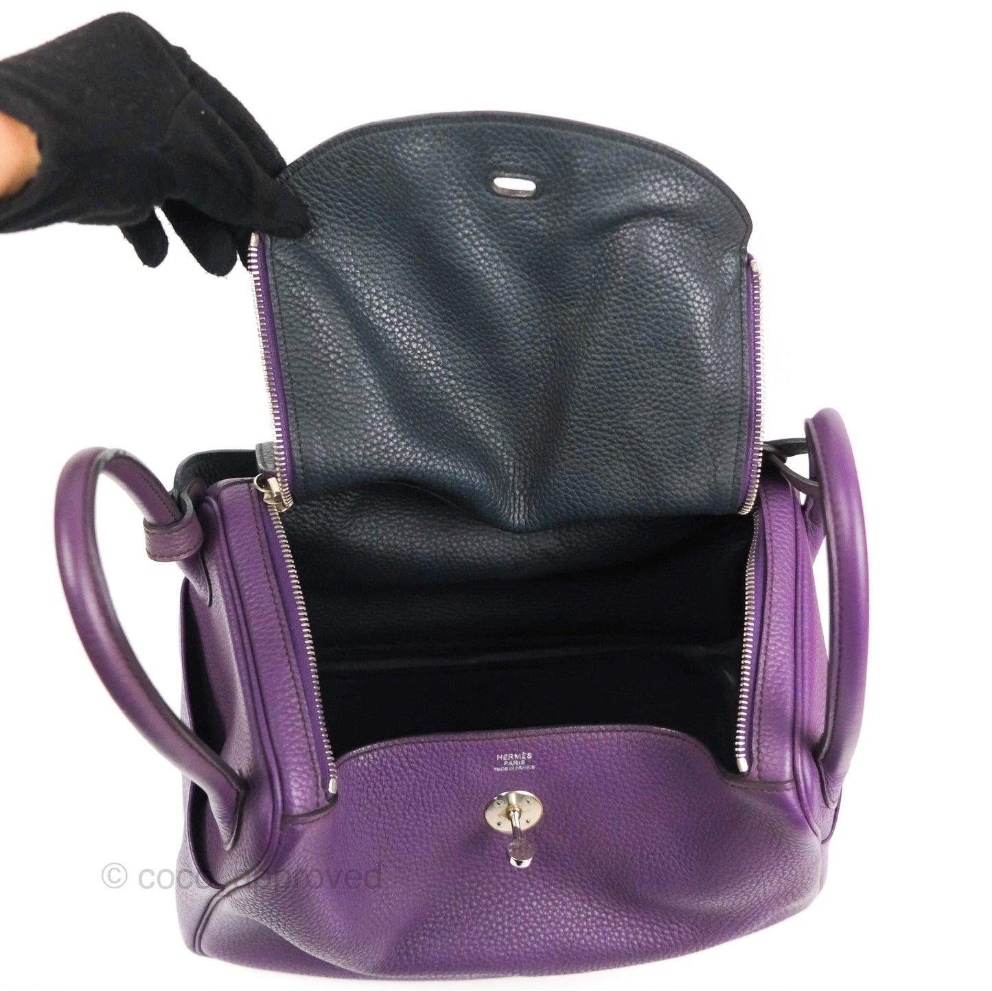 Hermès Lindy 30 Purple Clemence Palladium Hardware