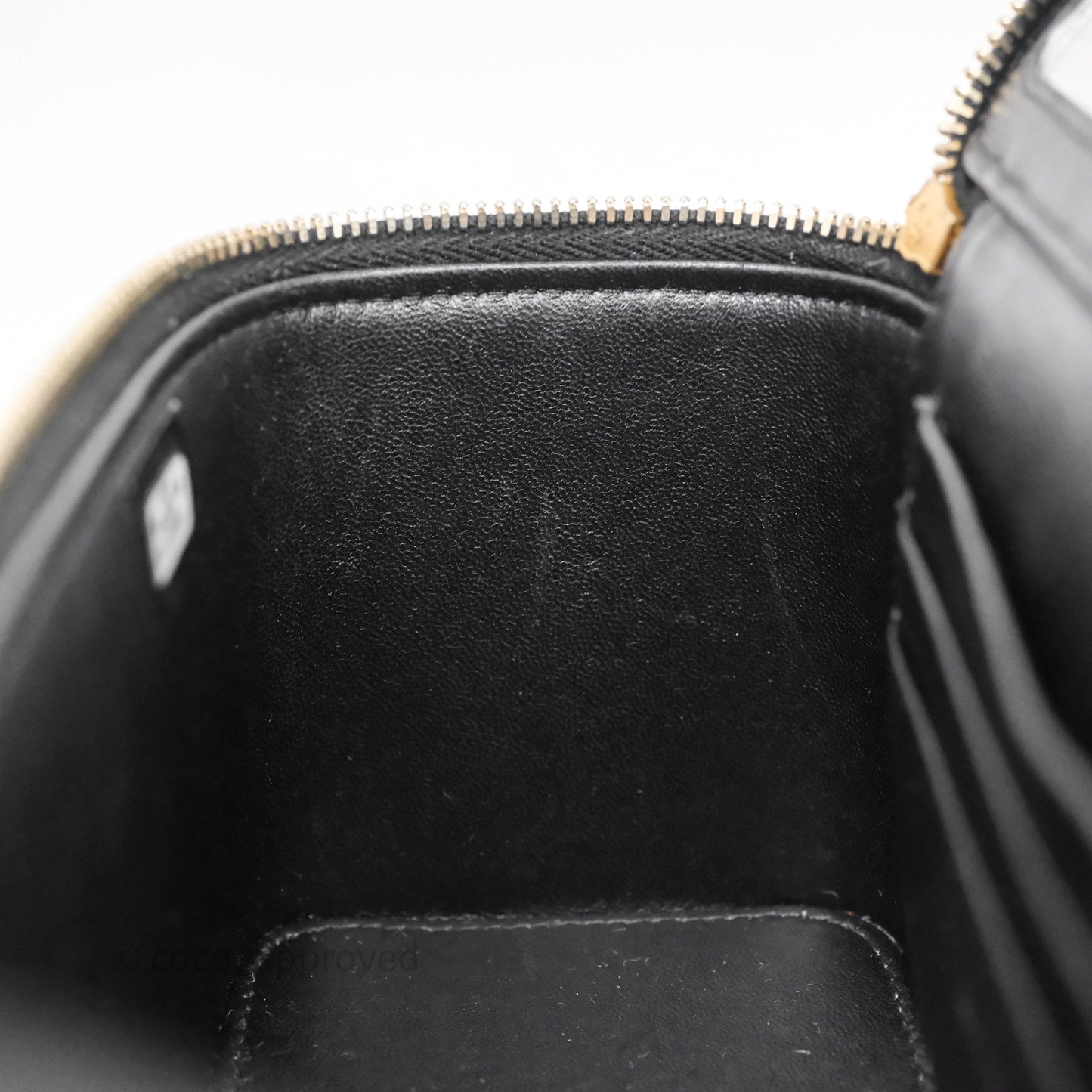 Chanel Top Handle Vanity Rectangular Black Lambskin Aged Gold Hardware