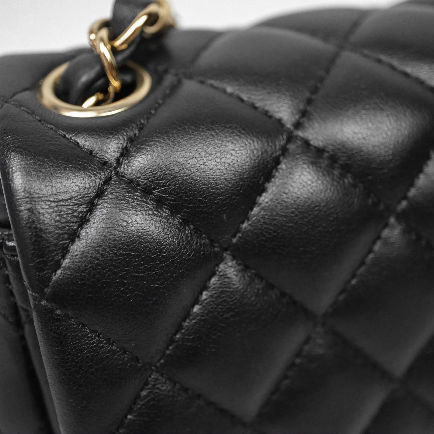 Chanel Mini Square Black Lambskin Gold Hardware