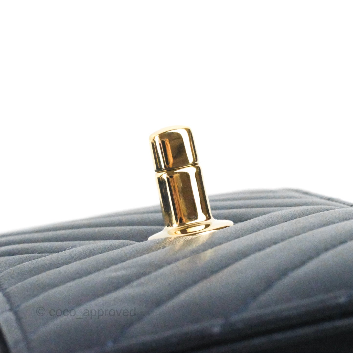 Chanel Trendy CC WOC Wallet on Chain Chevron Navy Lambskin Gold Hardware