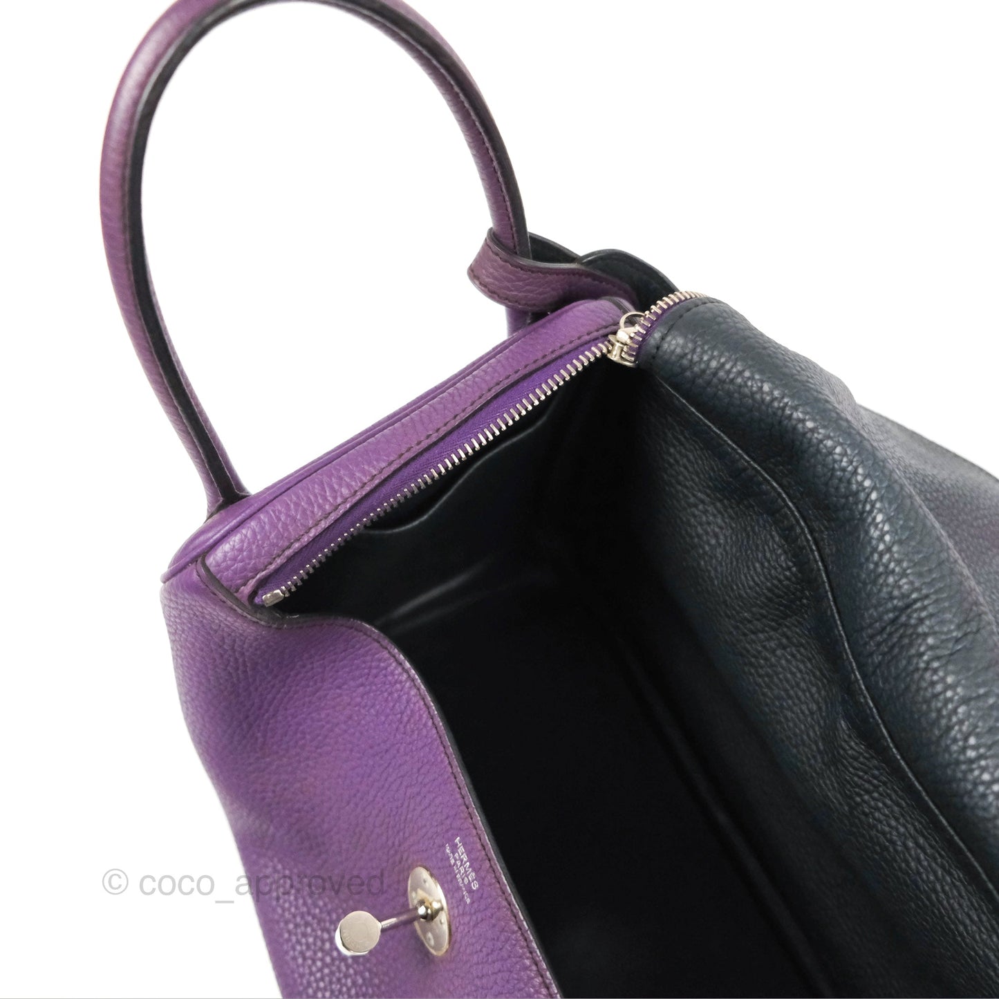 Hermès Lindy 30 Purple Clemence Palladium Hardware