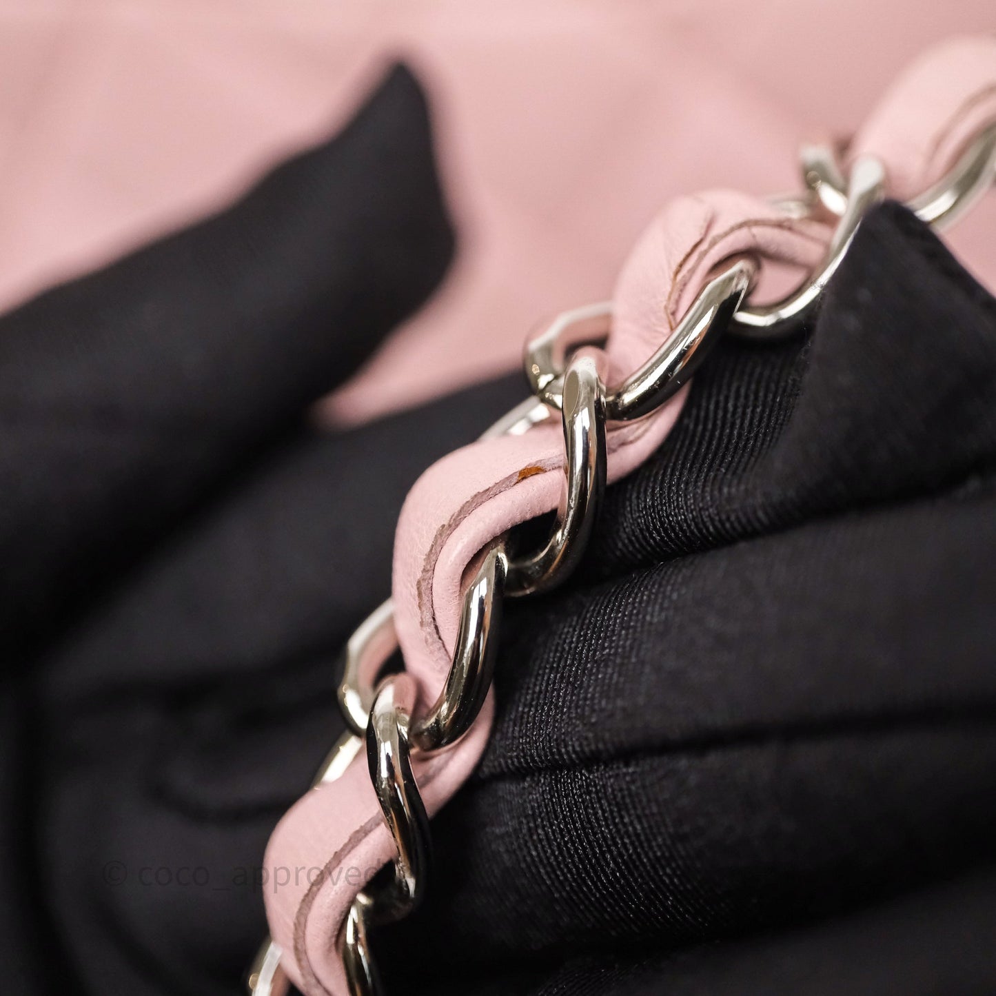 Chanel Classic M/L Medium Flap Quilted Pink Lambskin Silver Hardware