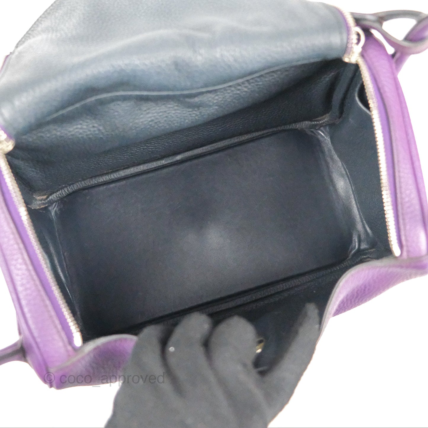 Hermès Lindy 30 Purple Clemence Palladium Hardware