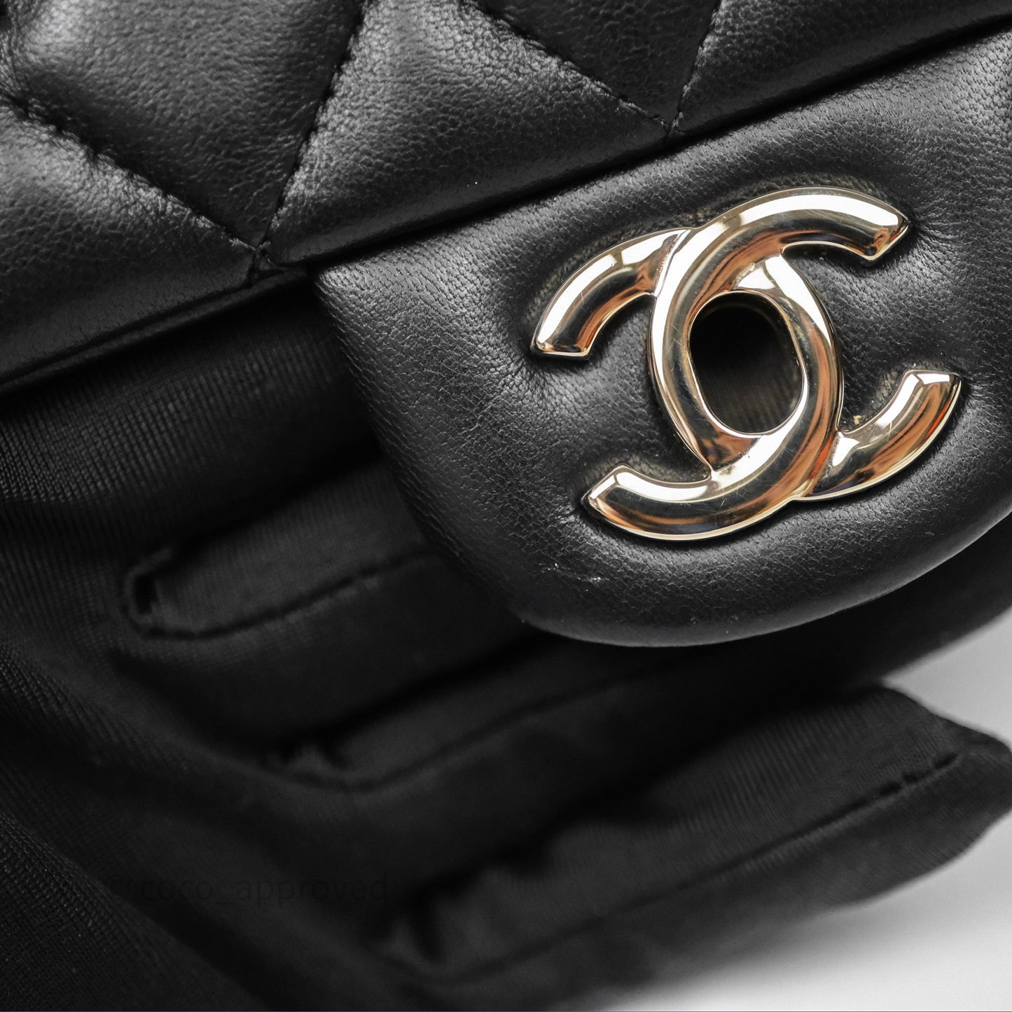 Chanel Mini Square Black Lambskin Gold Hardware