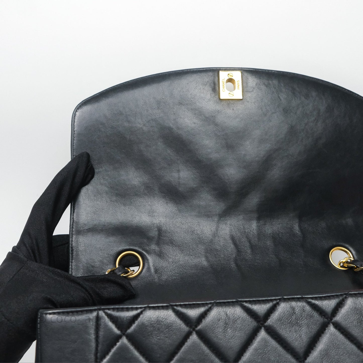 Chanel Vintage Medium Classic Diana Flap Bag Black Lambskin 24K Gold Hardware
