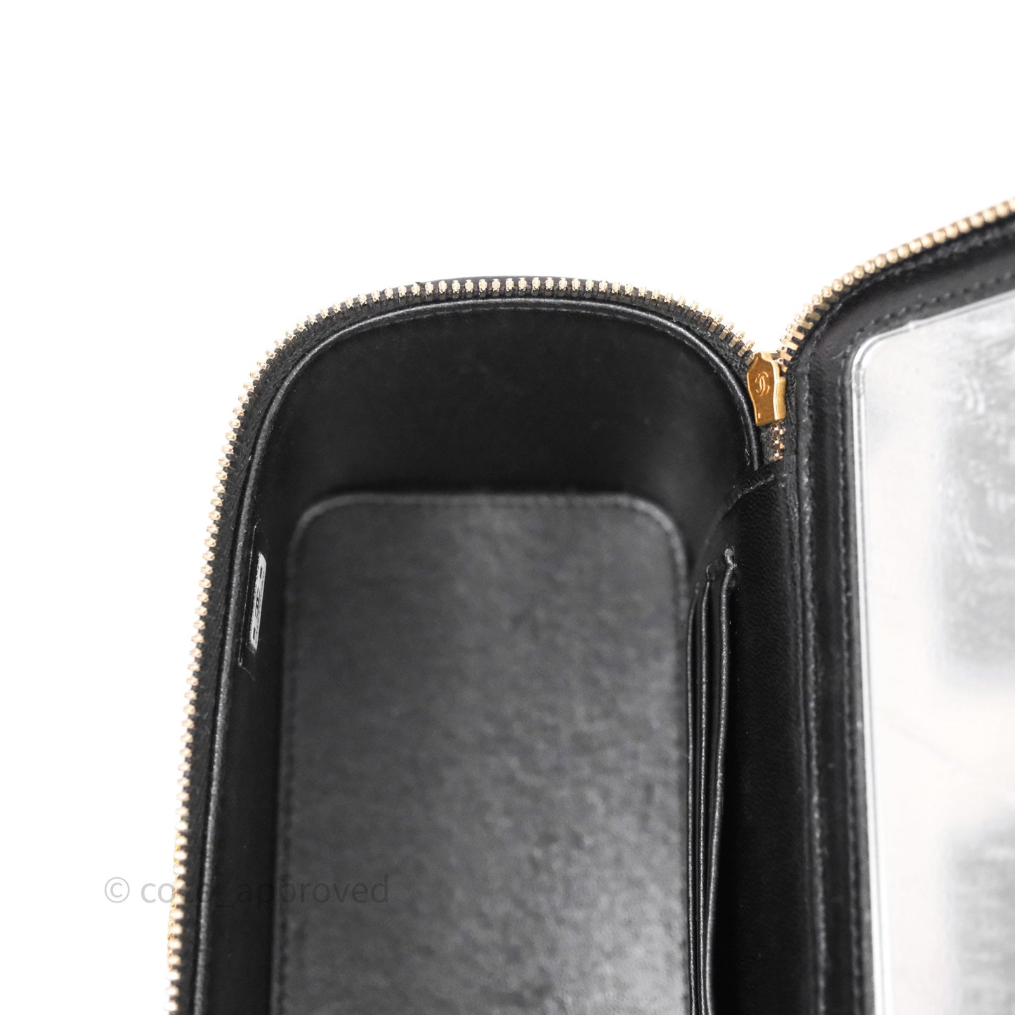 Chanel Top Handle Vanity Rectangular Black Lambskin Aged Gold Hardware
