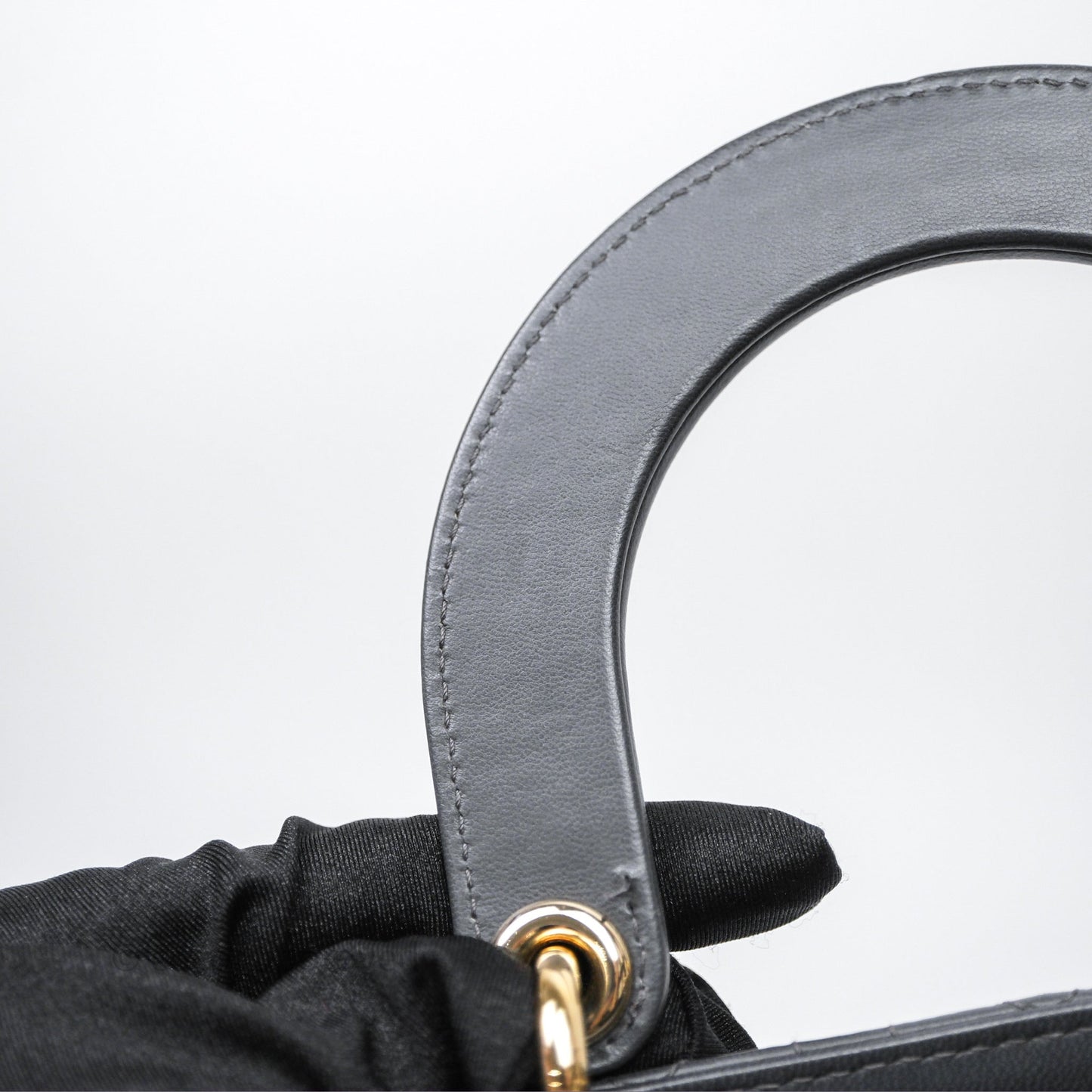 Christian Dior Small Lady Dior My ABCDior Bag Dark Grey Cannage Lambskin
