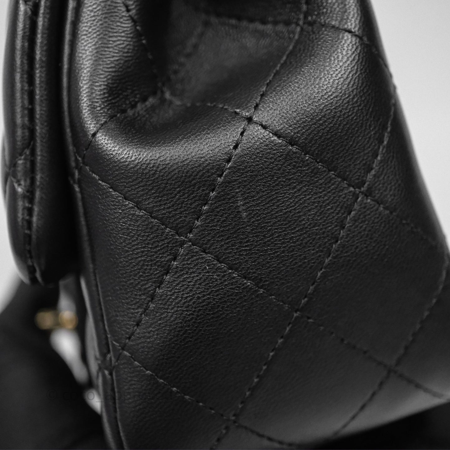 Chanel Mini Square Black Lambskin Gold Hardware