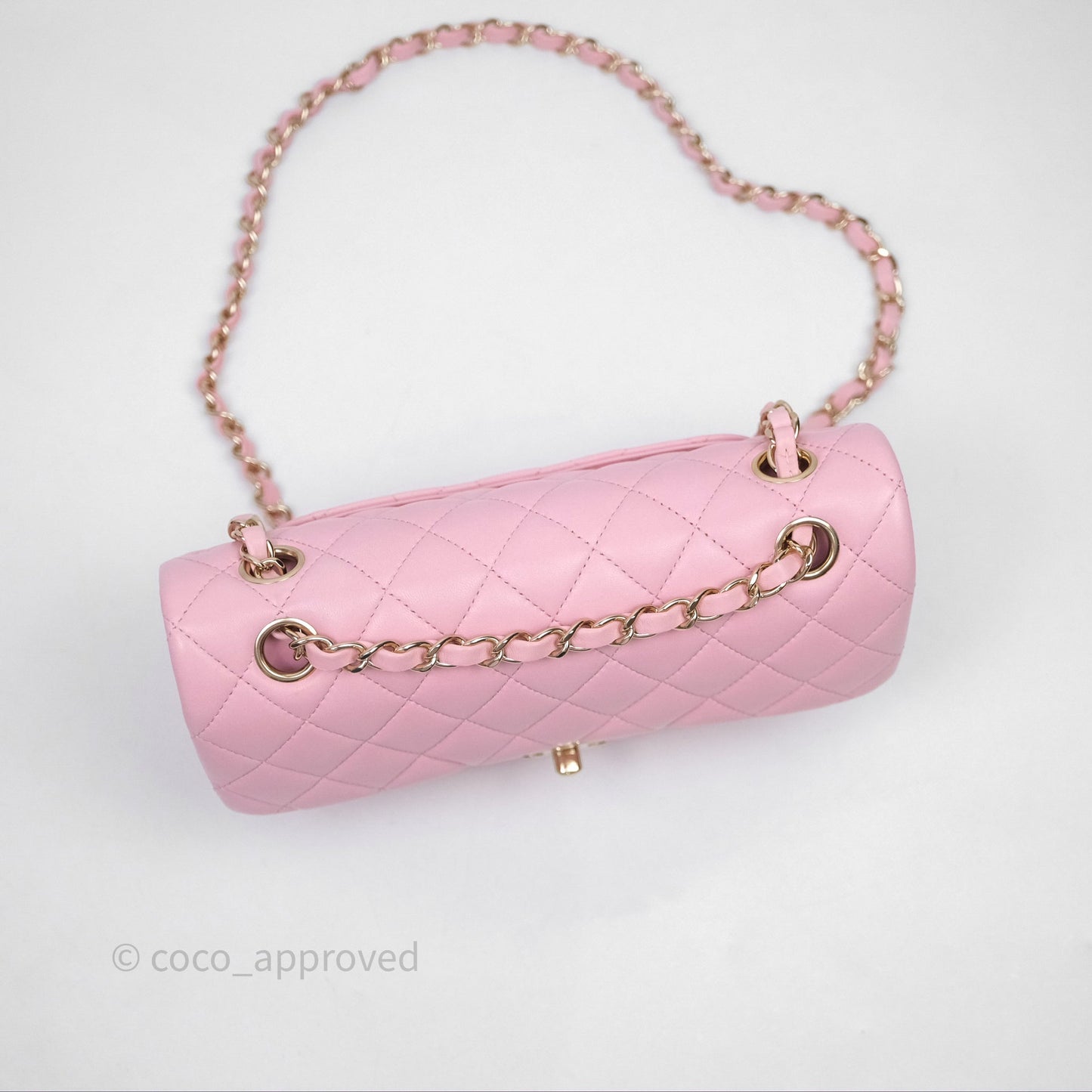 Chanel Small Classic Quilted Flap Pink Lambskin Gold Hardware