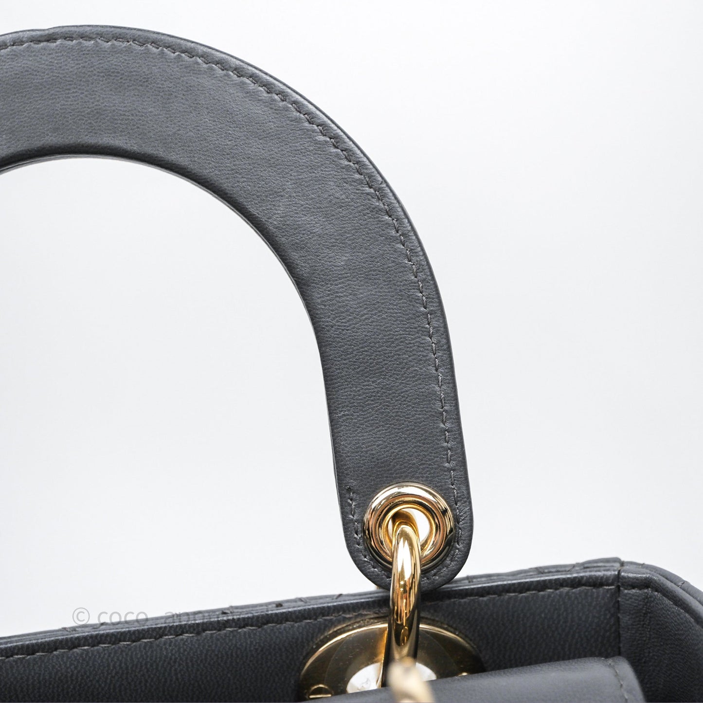 Christian Dior Small Lady Dior My ABCDior Bag Dark Grey Cannage Lambskin