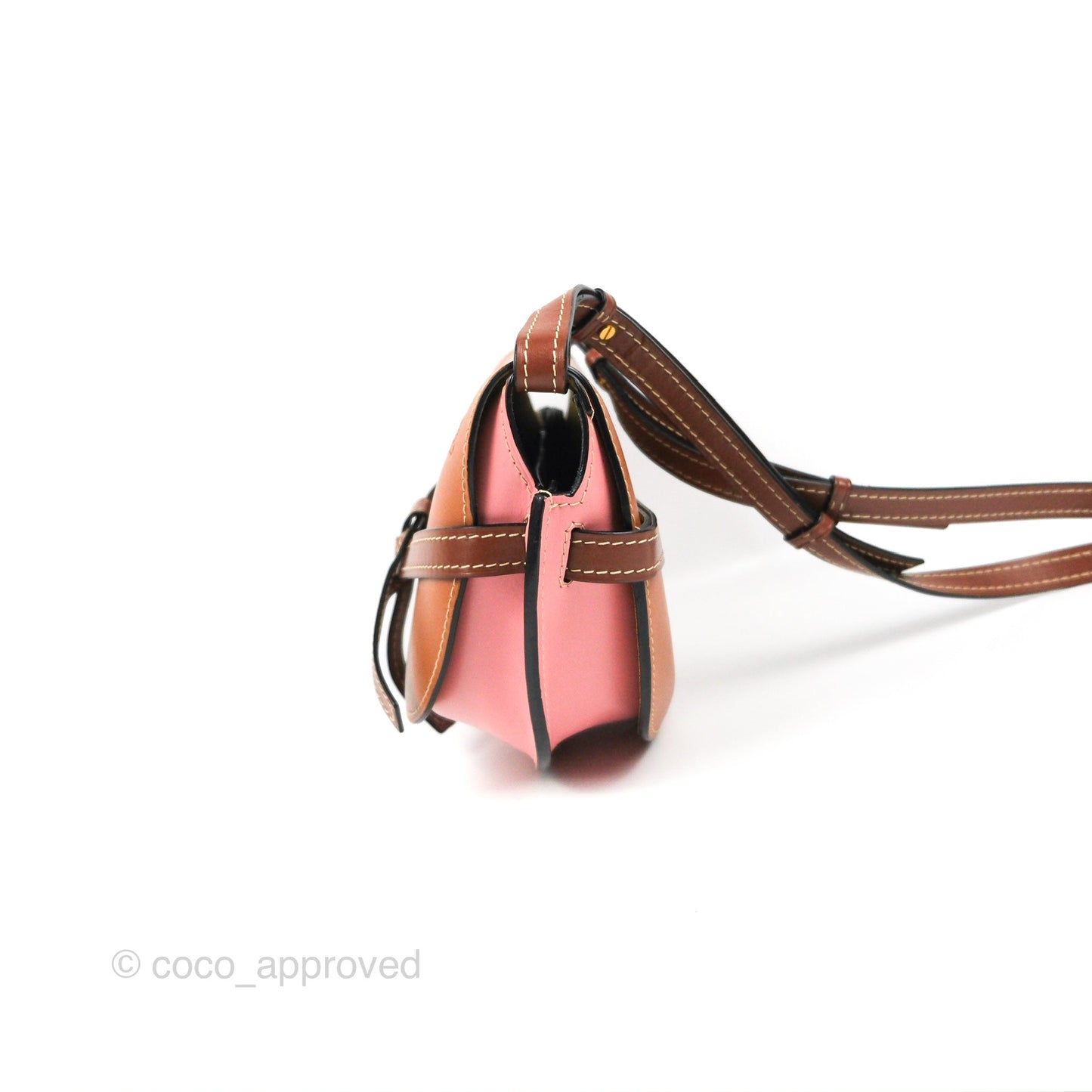 Loewe Small Gate Bag Smooth Calfskin in Tan/Pink