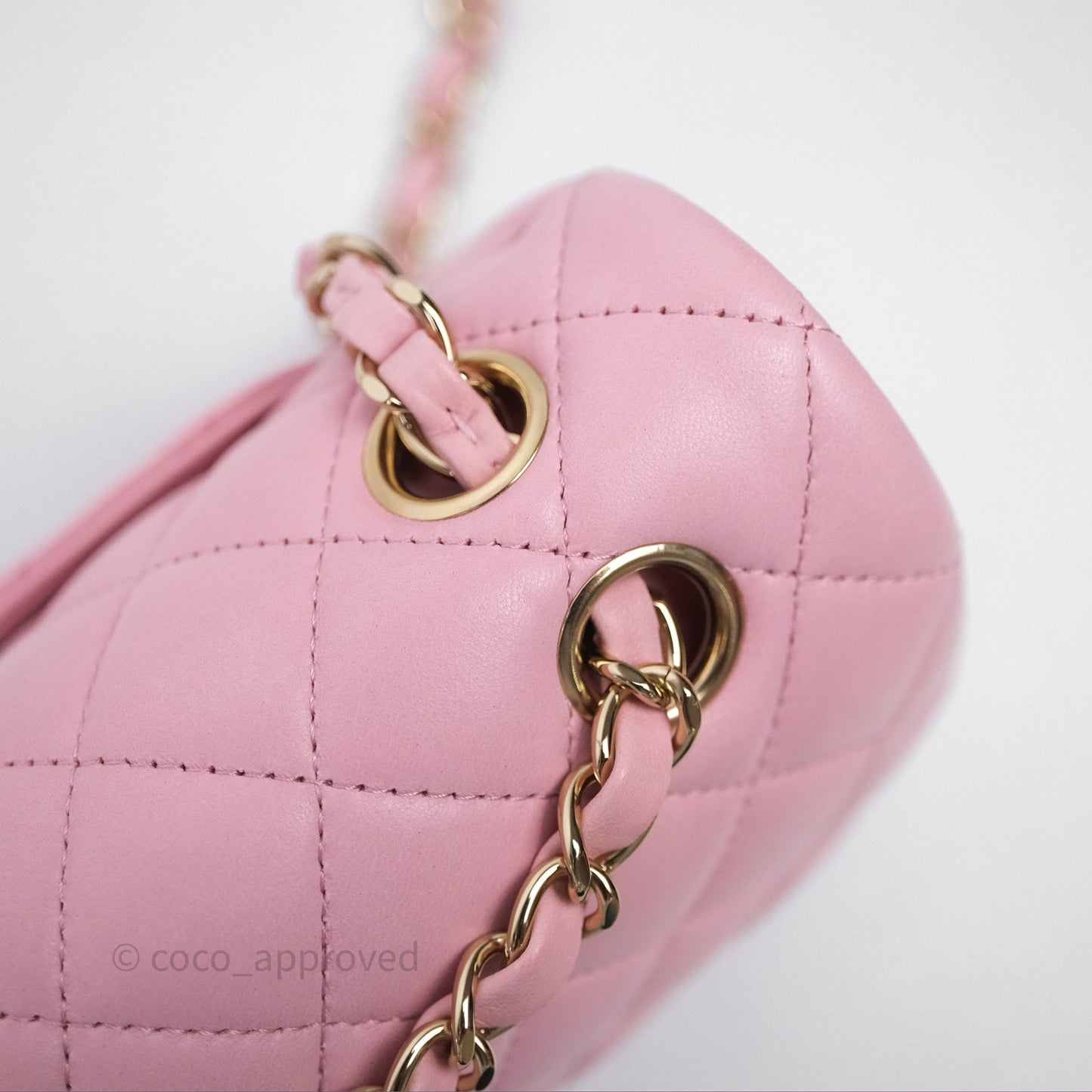 Chanel Small Classic Quilted Flap Pink Lambskin Gold Hardware