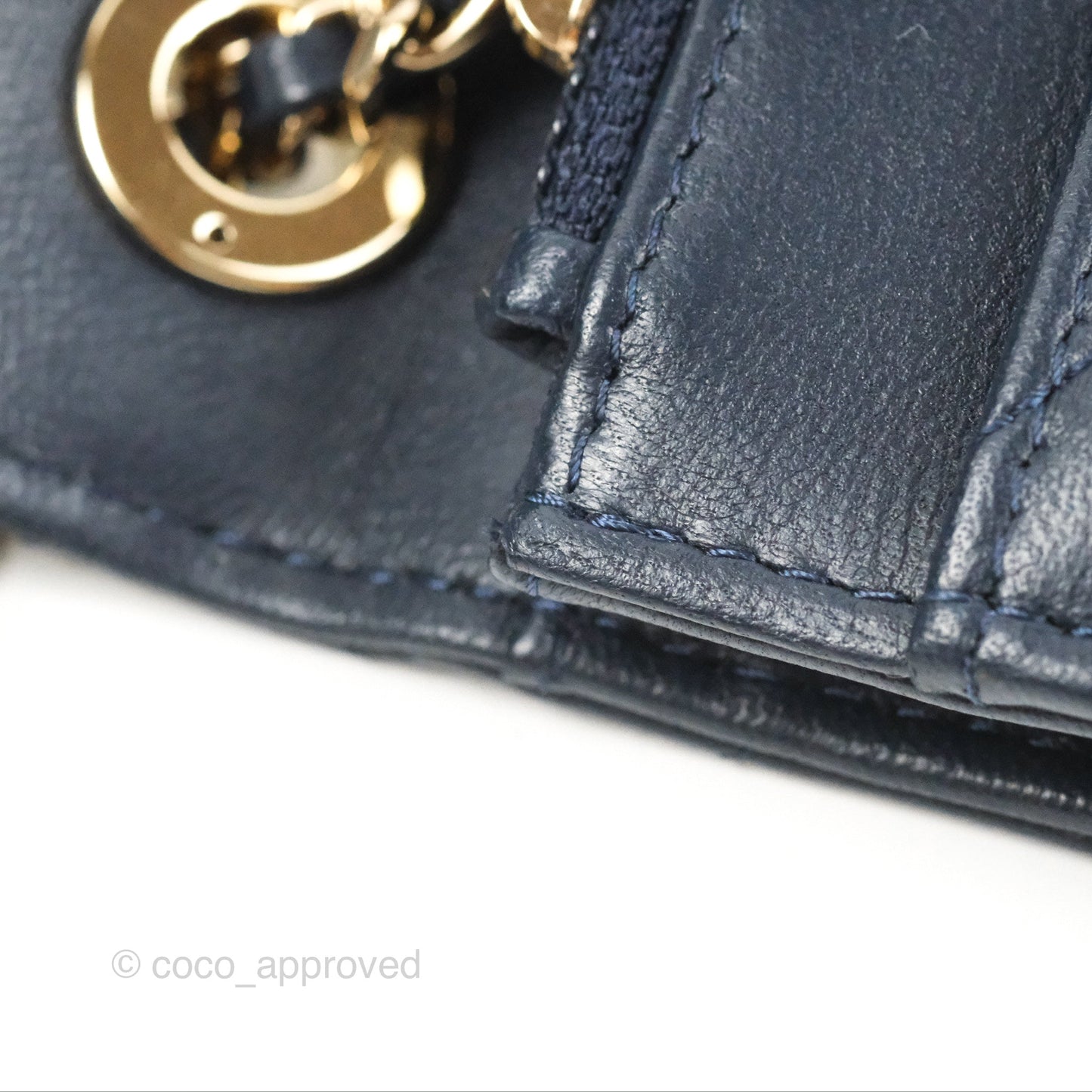 Chanel Trendy CC WOC Wallet on Chain Chevron Navy Lambskin Gold Hardware