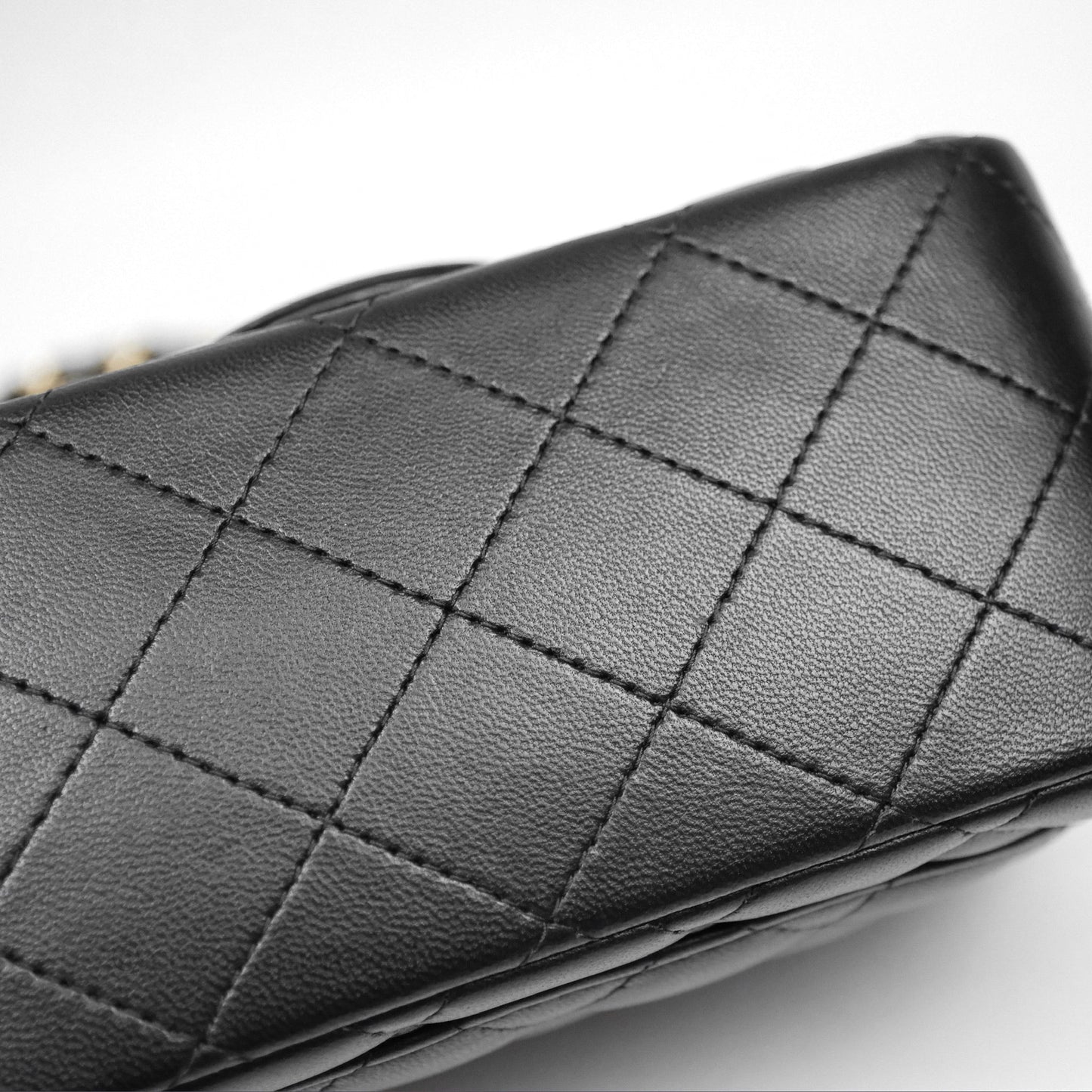 Chanel Mini Square Black Lambskin Gold Hardware