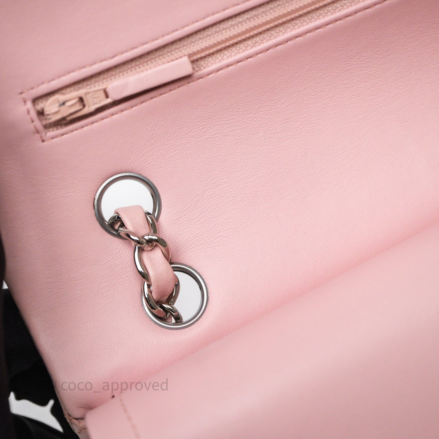 Chanel Classic M/L Medium Flap Quilted Pink Lambskin Silver Hardware