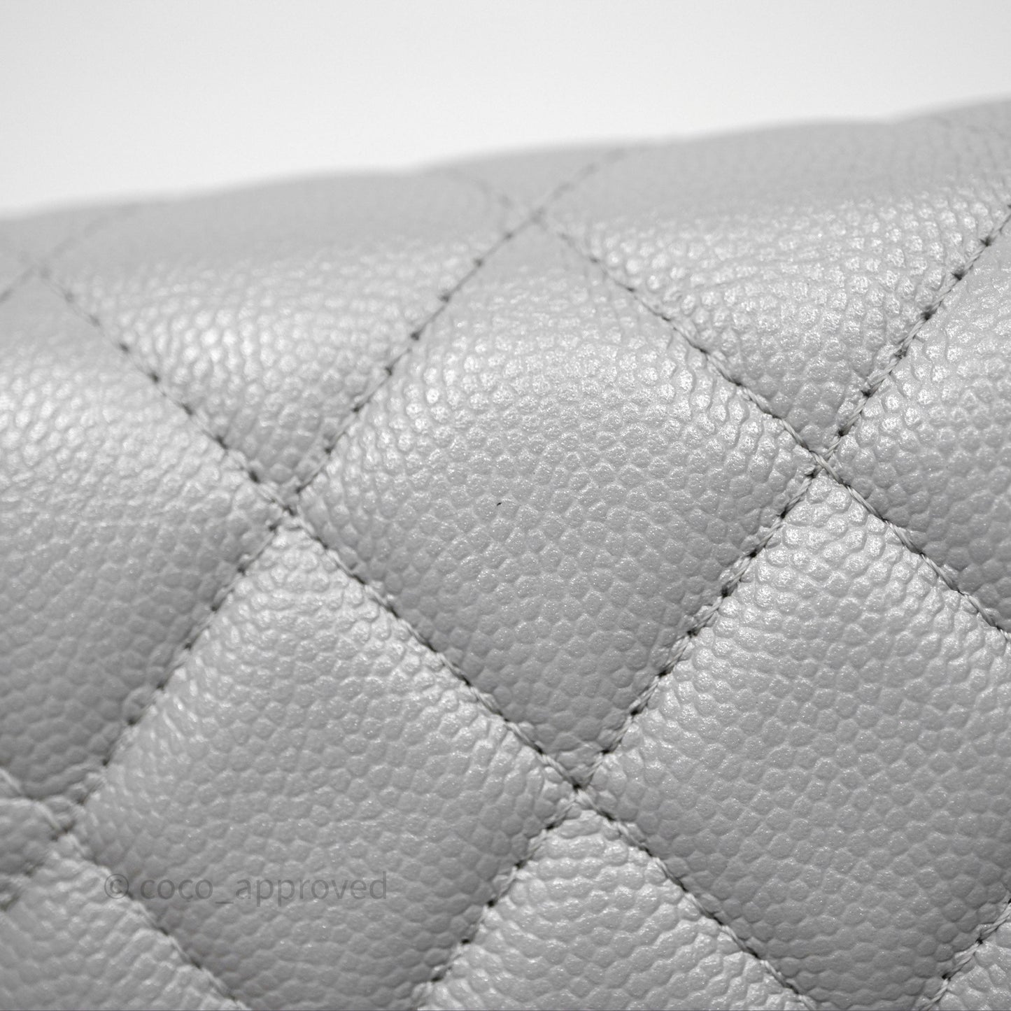 Chanel Wallet On Chain WOC Adjustable CC Chain Grey Iridescent Caviar Aged Gold Hardware