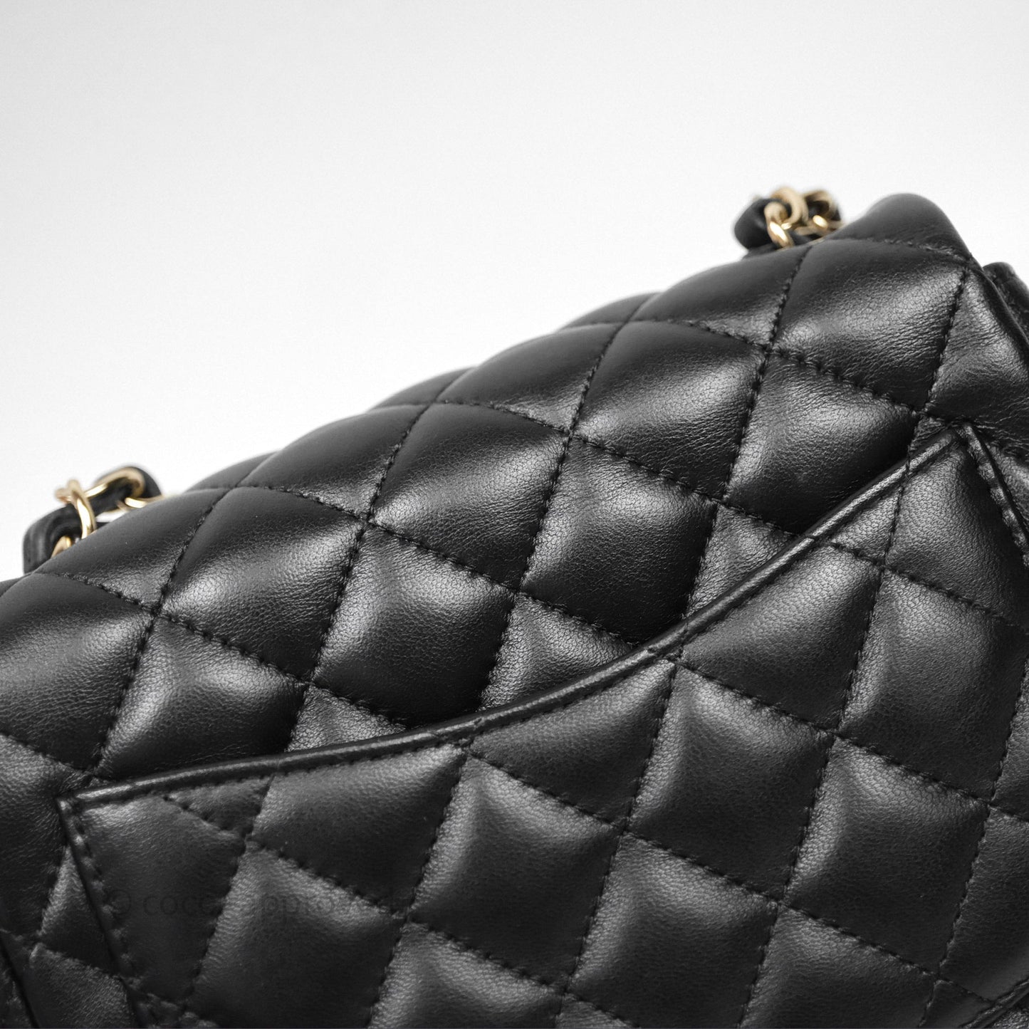 Chanel Mini Square Black Lambskin Gold Hardware