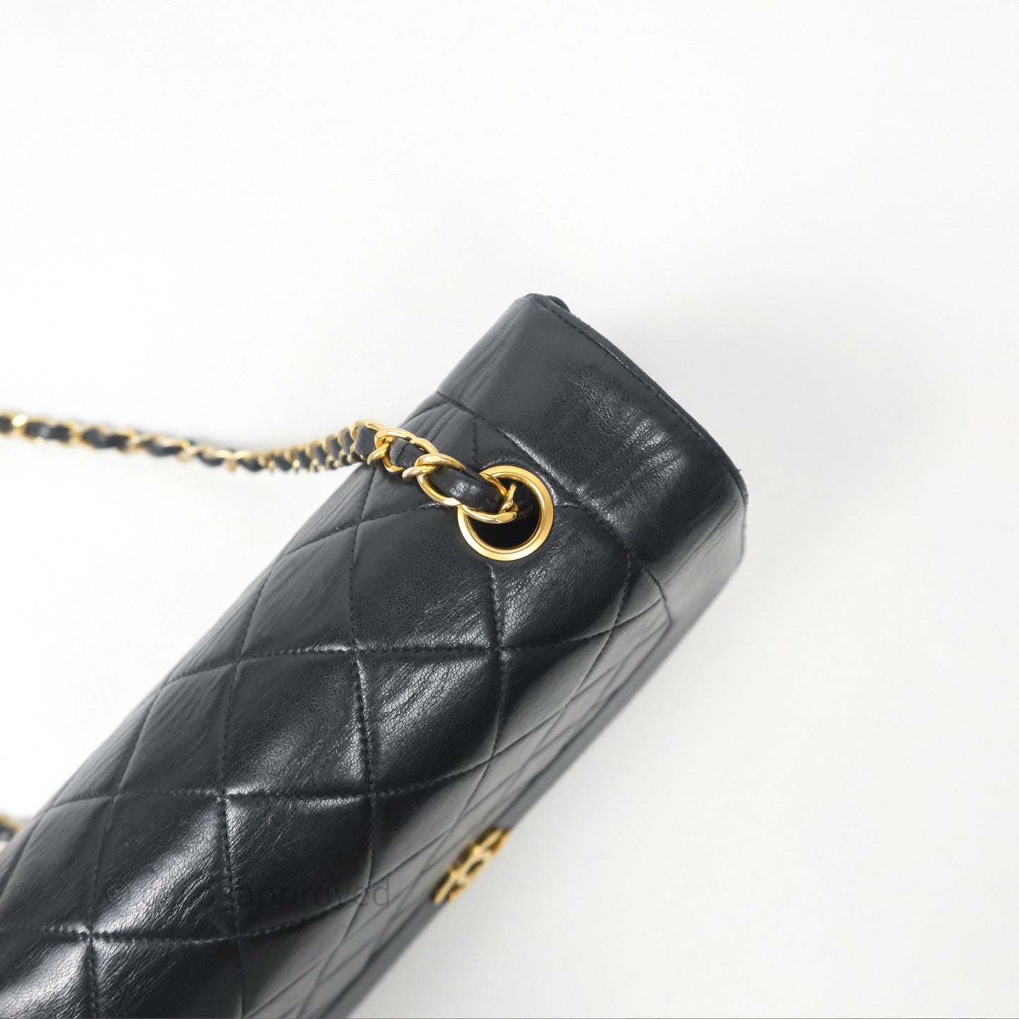 Chanel Vintage Medium Classic Diana Flap Bag Black Lambskin 24K Gold Hardware