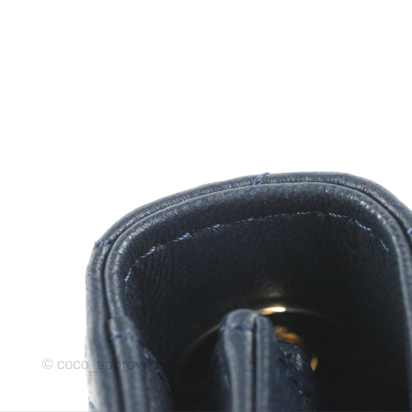 Chanel Trendy CC WOC Wallet on Chain Chevron Navy Lambskin Gold Hardware