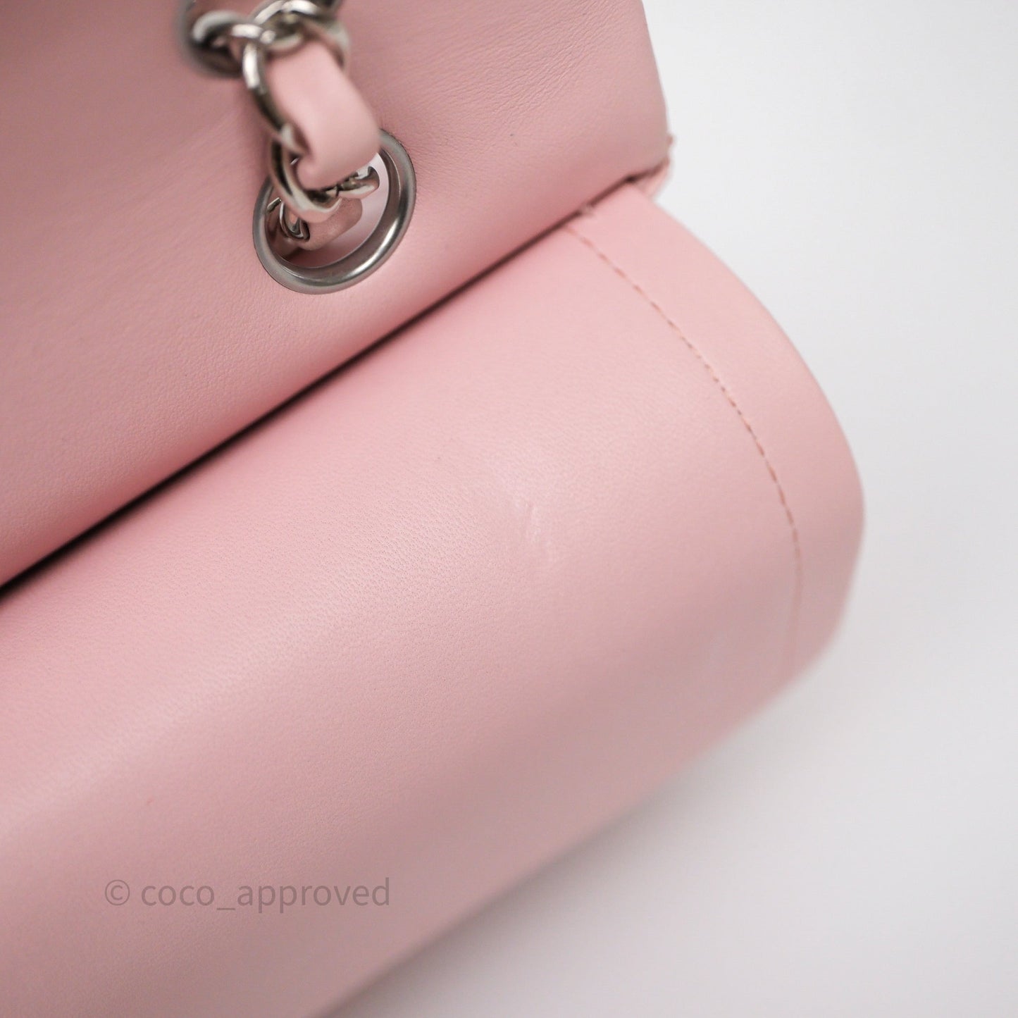 Chanel Classic M/L Medium Flap Quilted Pink Lambskin Silver Hardware