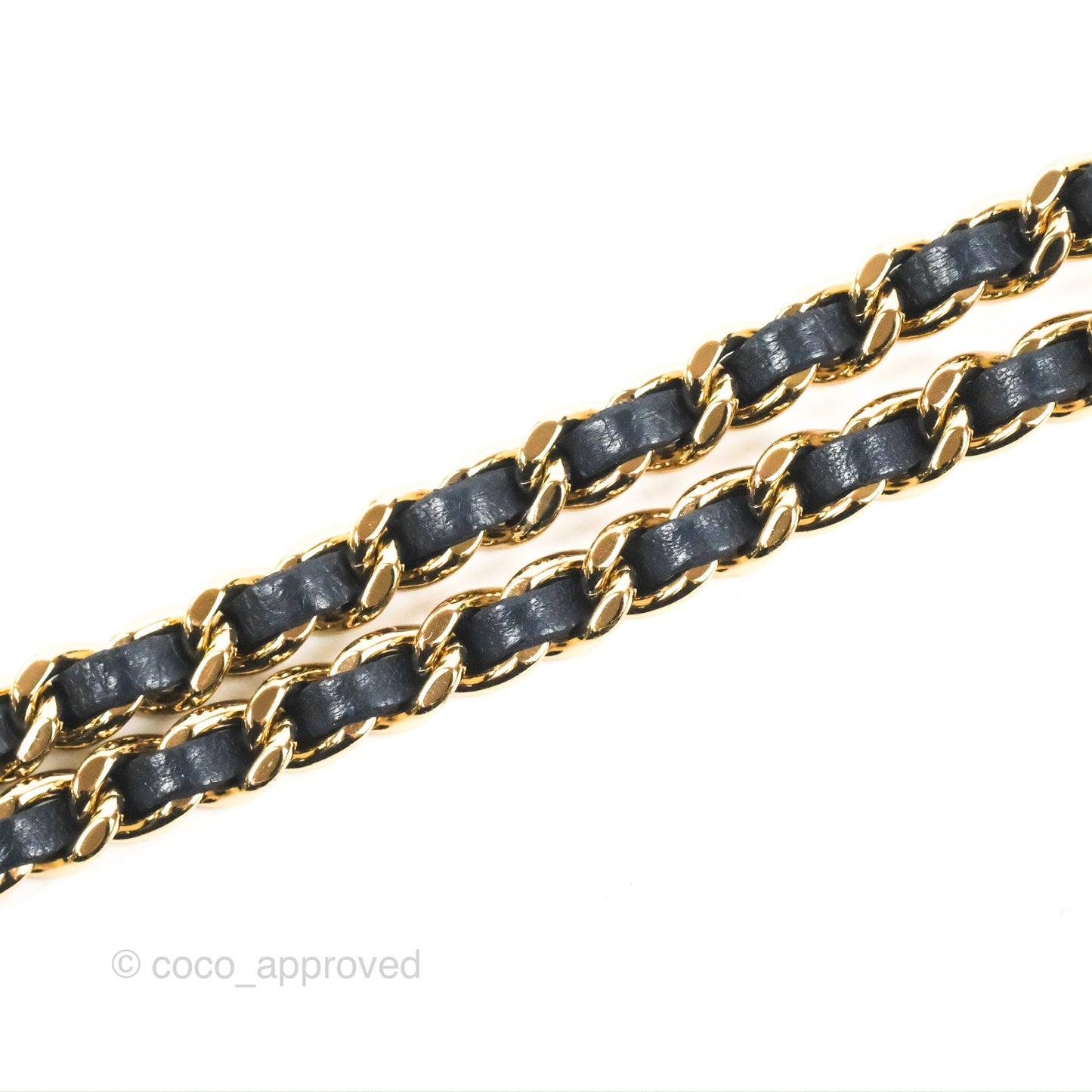 Chanel Trendy CC WOC Wallet on Chain Chevron Navy Lambskin Gold Hardware