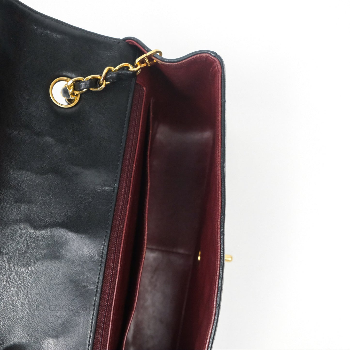 Chanel Vintage Medium Classic Diana Flap Bag Black Lambskin 24K Gold Hardware