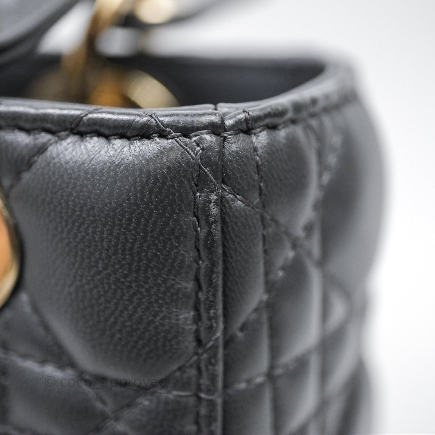 Christian Dior Small Lady Dior My ABCDior Bag Dark Grey Cannage Lambskin