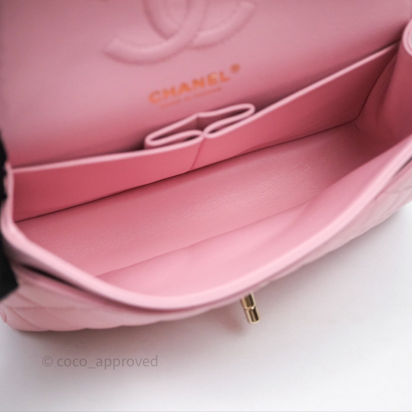 Chanel Small Classic Quilted Flap Pink Lambskin Gold Hardware