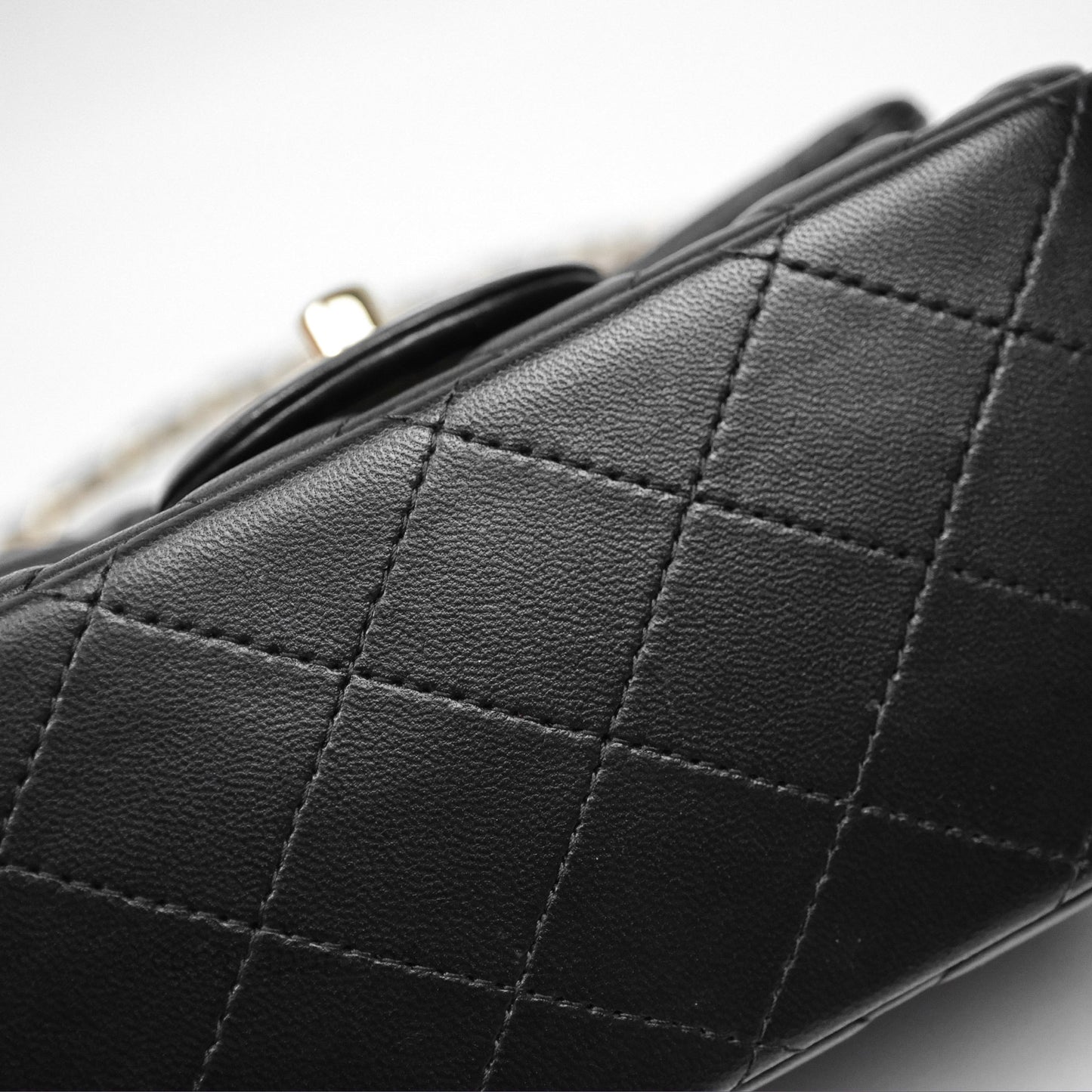 Chanel Mini Square Black Lambskin Gold Hardware