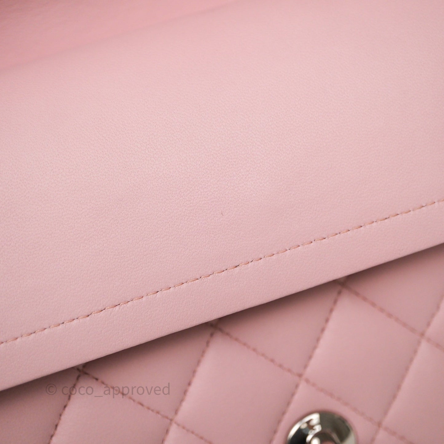 Chanel Classic M/L Medium Flap Quilted Pink Lambskin Silver Hardware