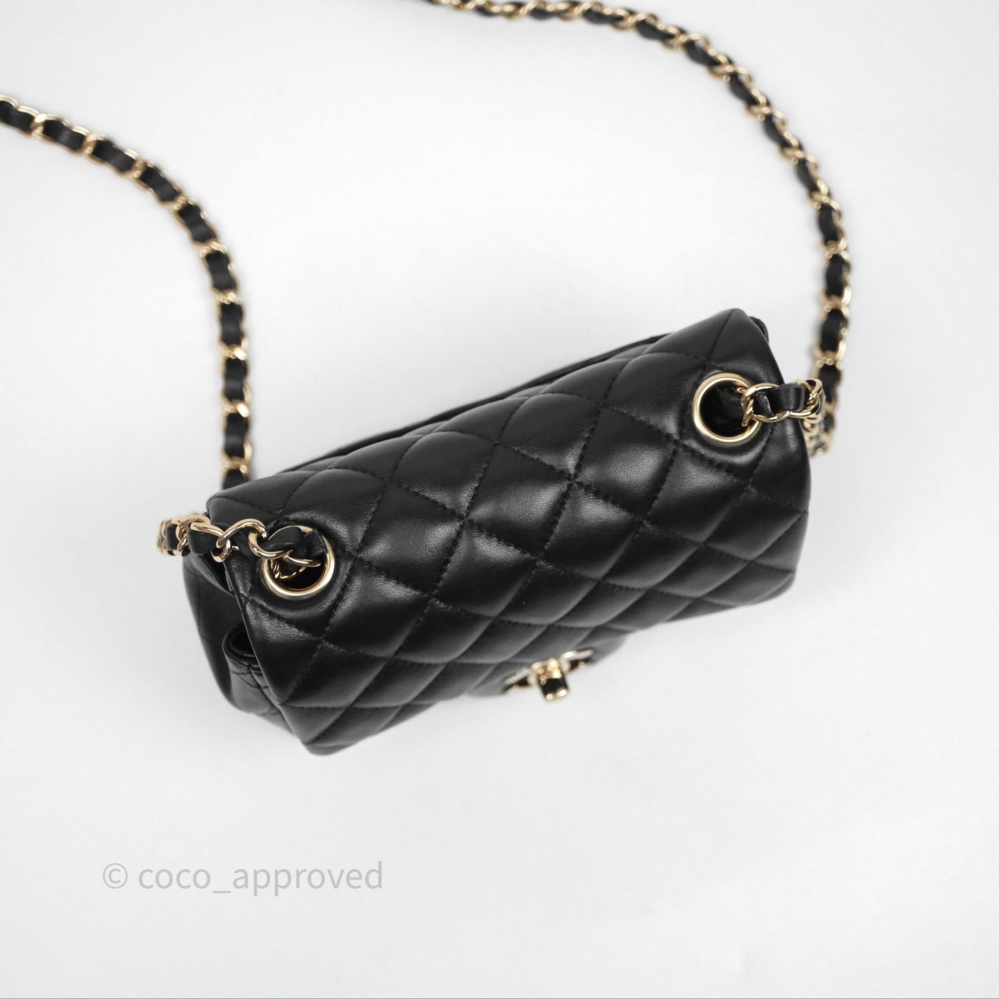 Chanel Mini Square Black Lambskin Gold Hardware