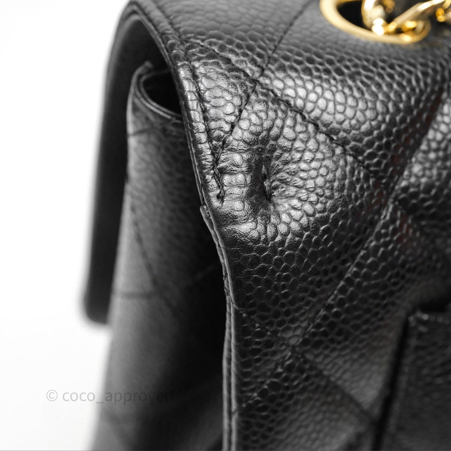 Chanel Jumbo Single Flap Black Caviar Gold Hardware⁣⁣