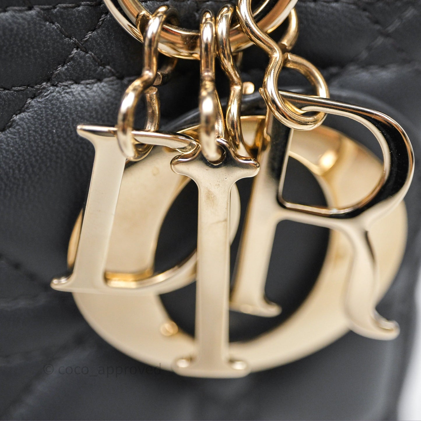 Christian Dior Small Lady Dior My ABCDior Bag Dark Grey Cannage Lambskin