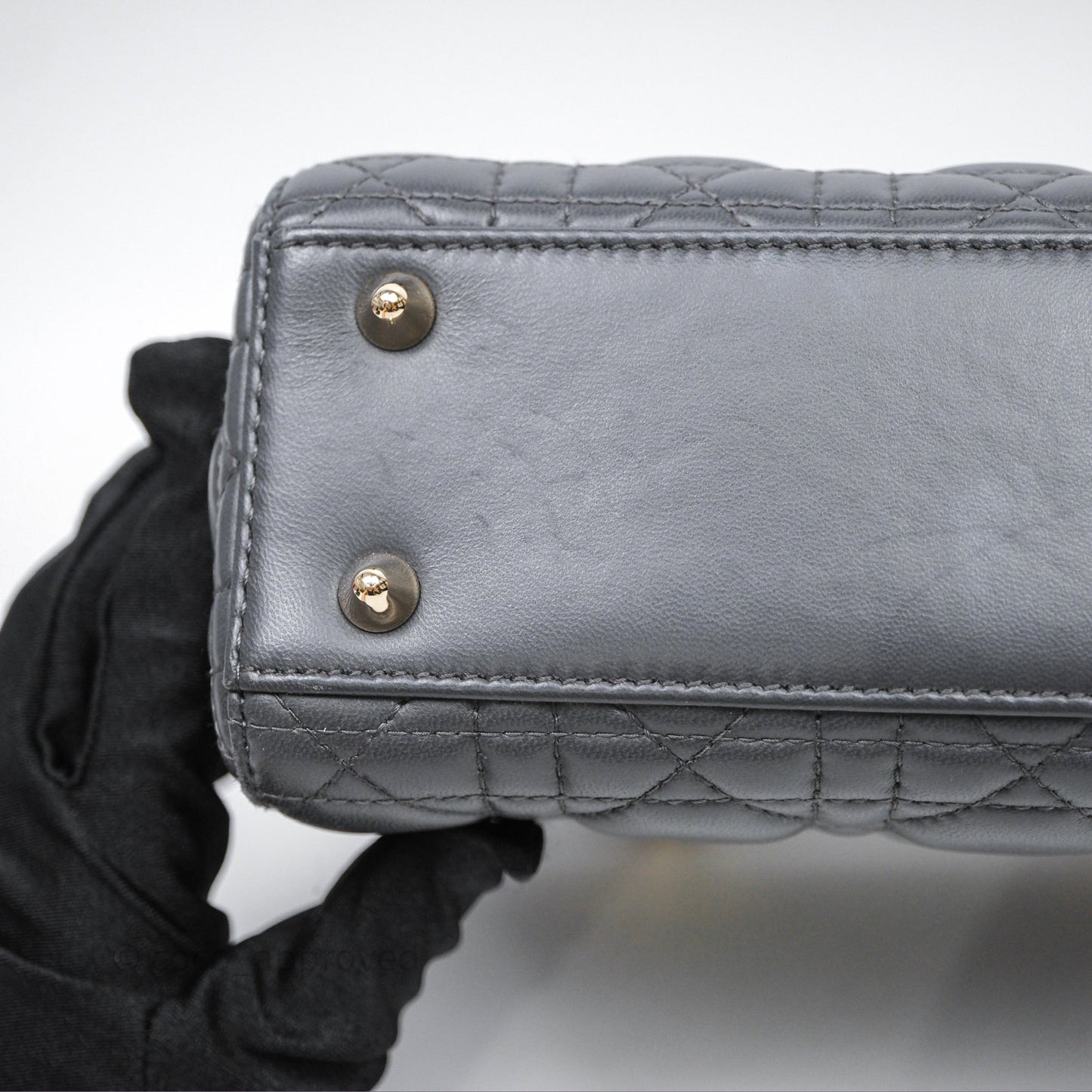 Christian Dior Small Lady Dior My ABCDior Bag Dark Grey Cannage Lambskin