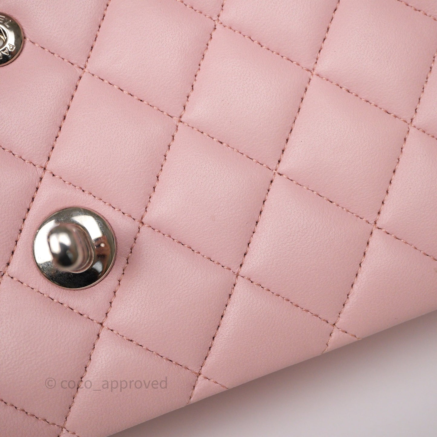 Chanel Classic M/L Medium Flap Quilted Pink Lambskin Silver Hardware