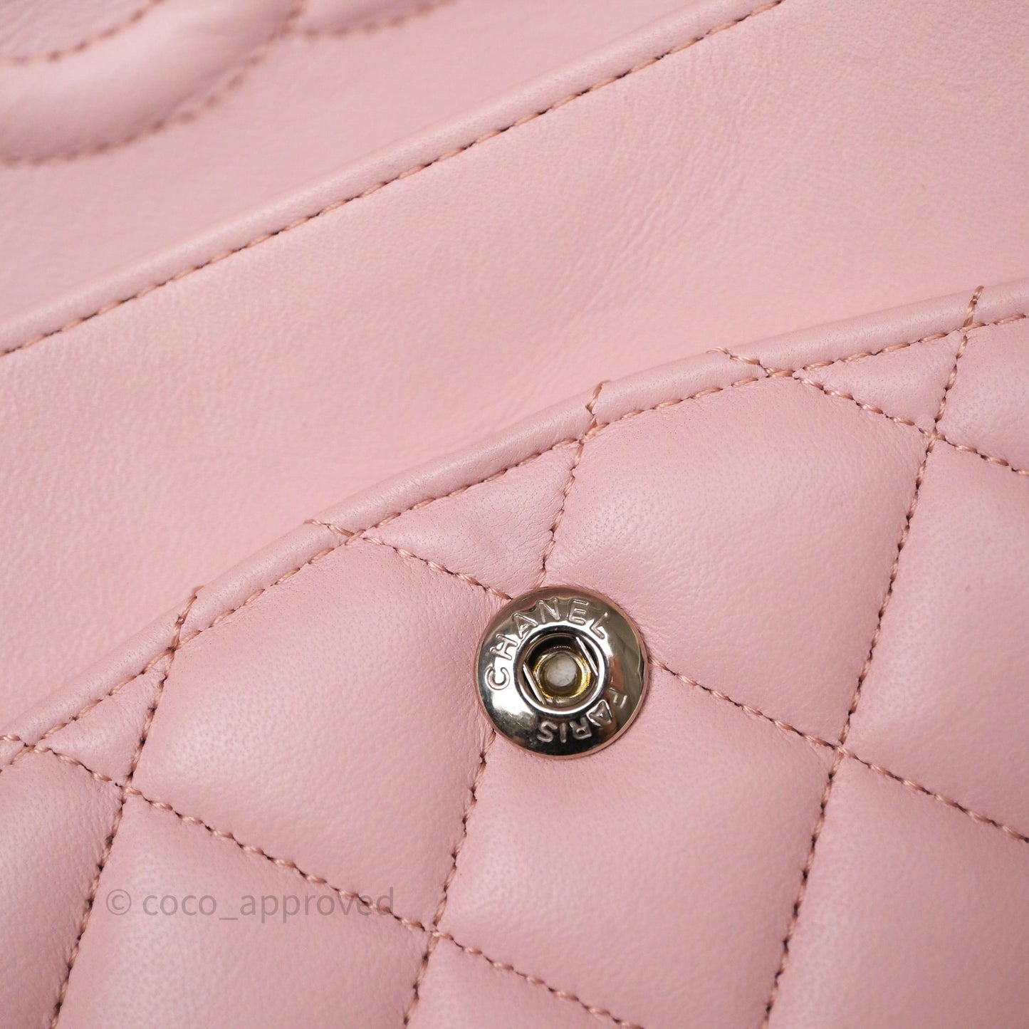Chanel Classic M/L Medium Flap Quilted Pink Lambskin Silver Hardware