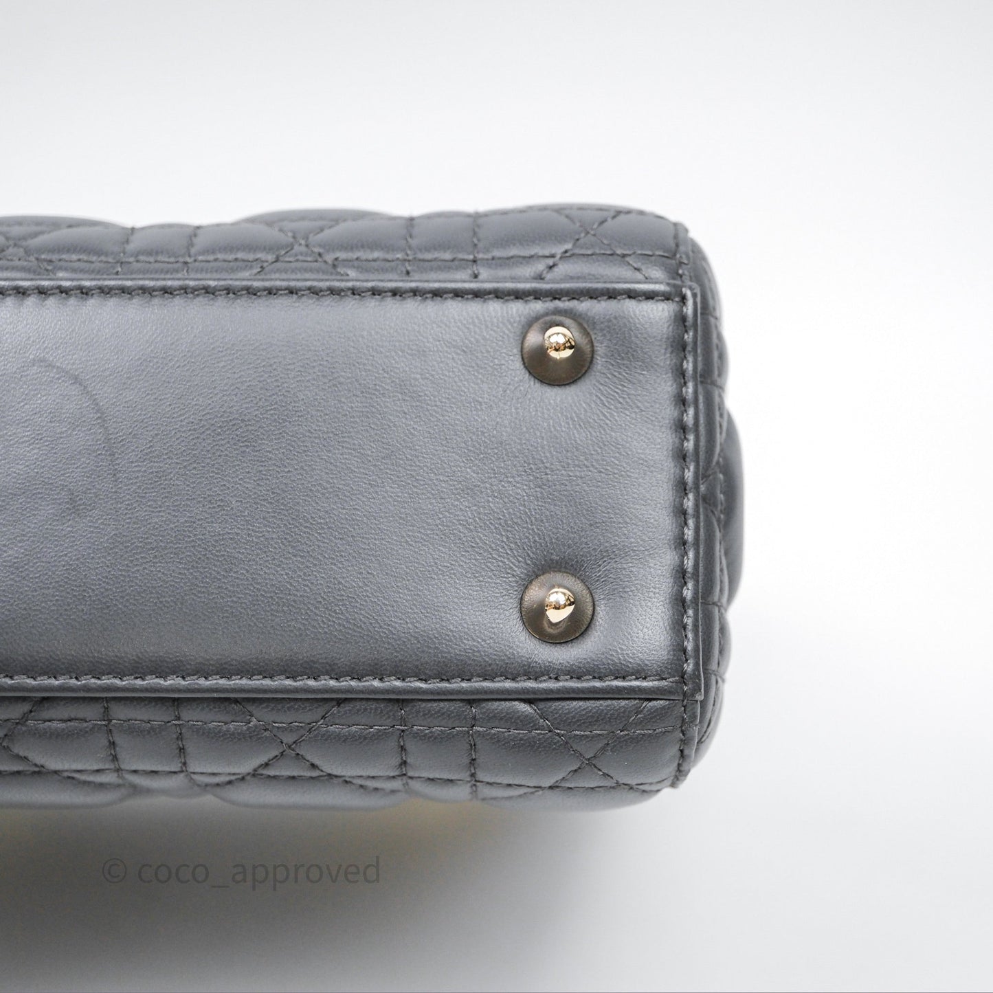 Christian Dior Small Lady Dior My ABCDior Bag Dark Grey Cannage Lambskin