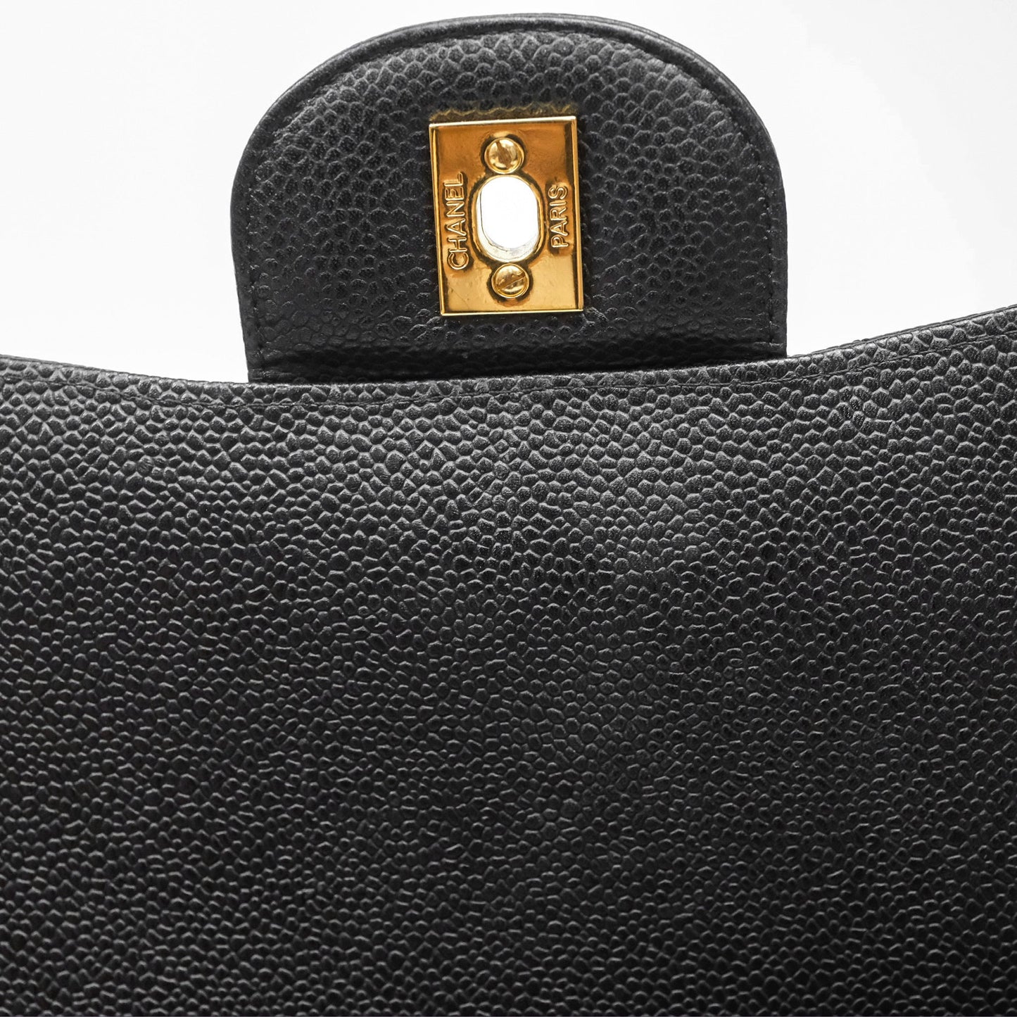 Chanel Jumbo Single Flap Black Caviar Gold Hardware⁣⁣