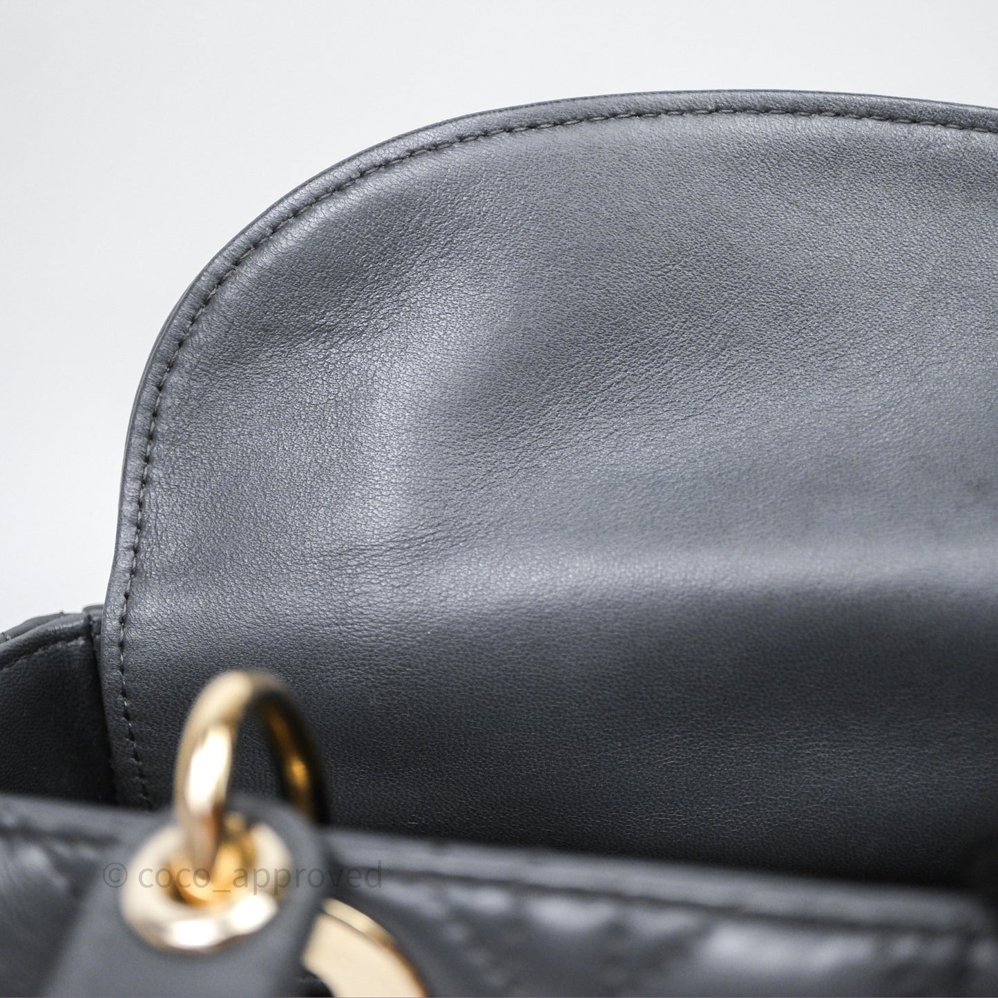 Christian Dior Small Lady Dior My ABCDior Bag Dark Grey Cannage Lambskin