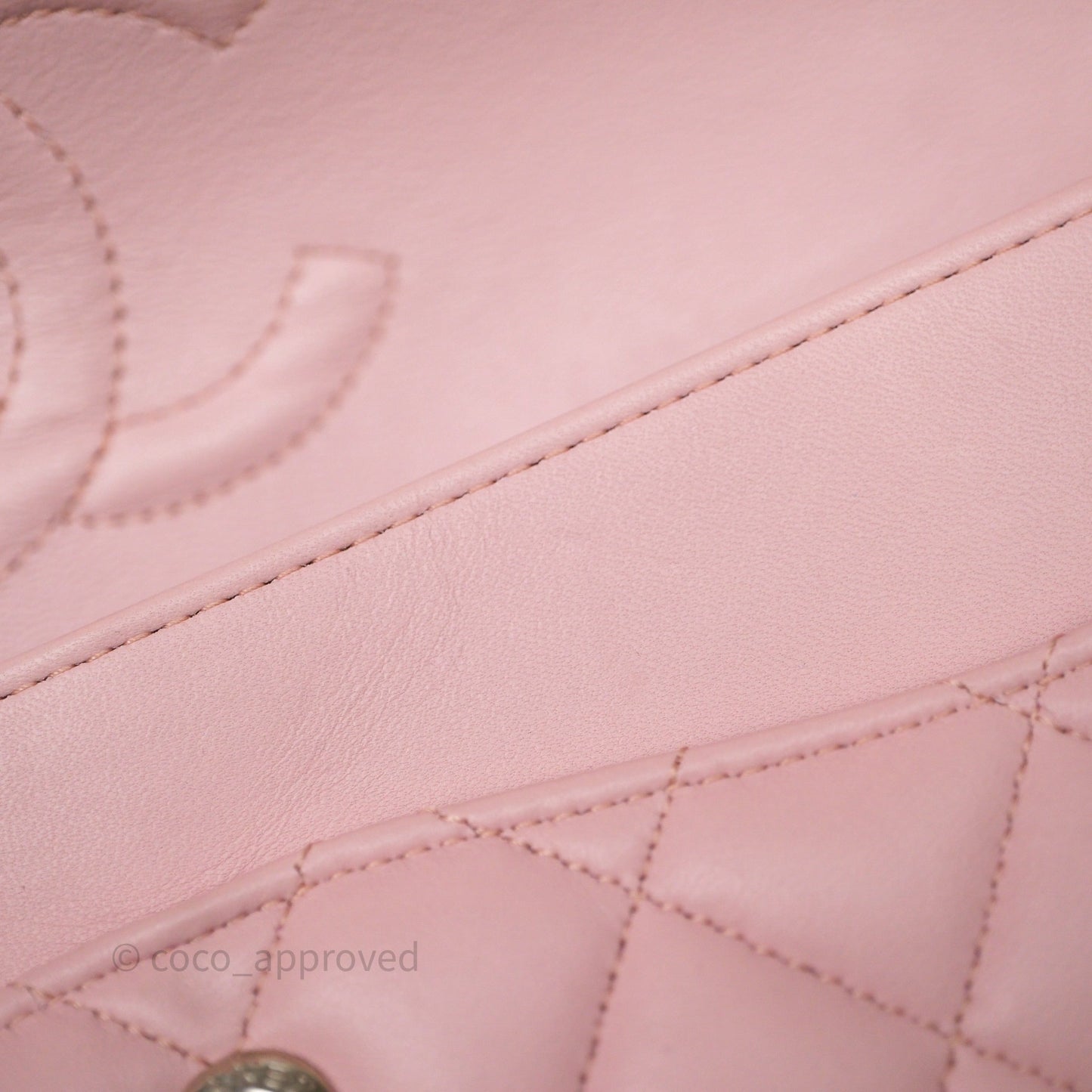 Chanel Classic M/L Medium Flap Quilted Pink Lambskin Silver Hardware
